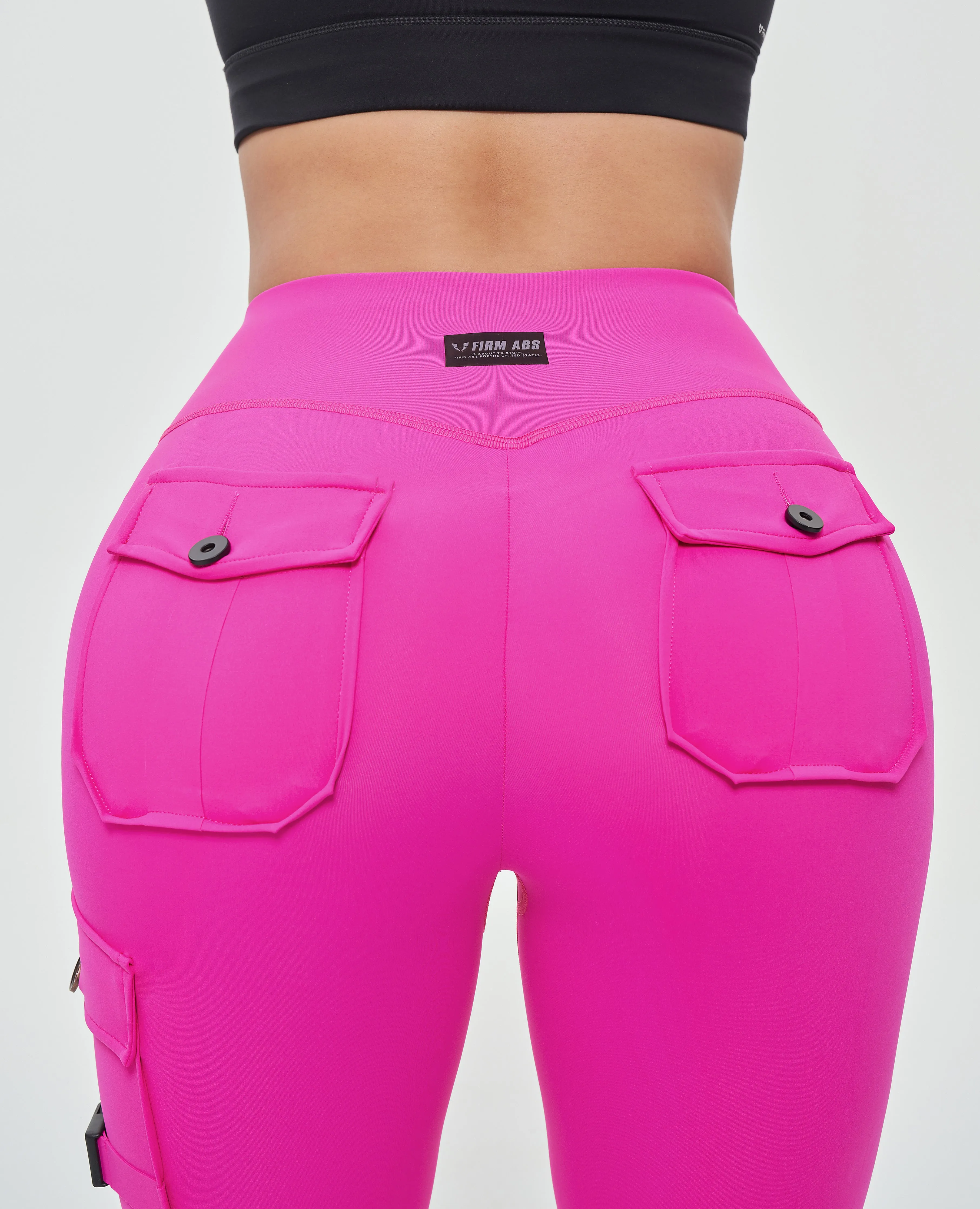 Cargo Fitness Leggings - Fuchsia sold by Firm Abs product image thumbnail 3