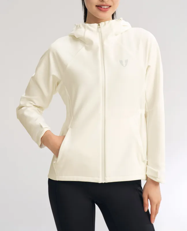 Water-Repellent Fleece Lined Zip Up Hoodie Jacket - White sold by Firm Abs
