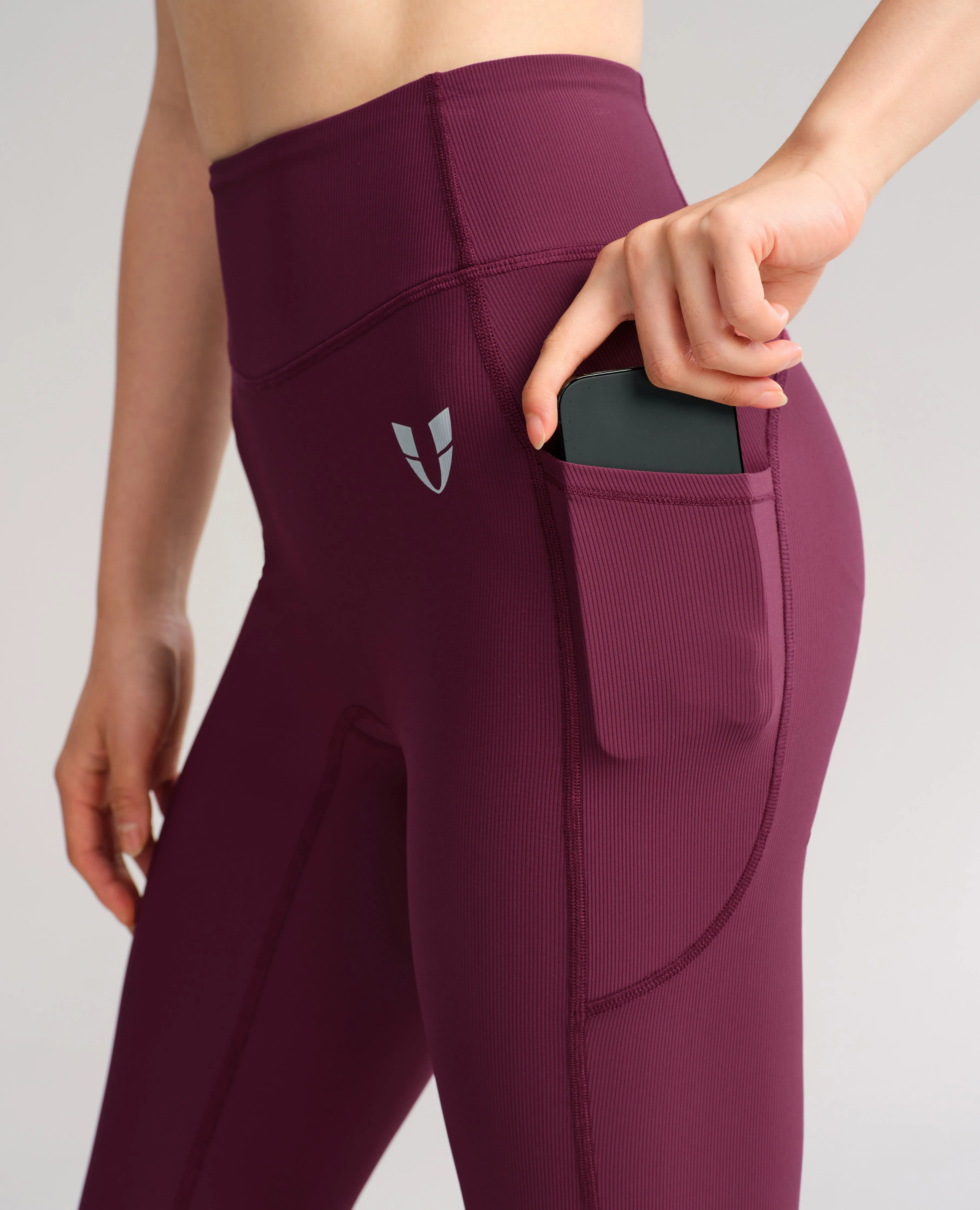 High Waisted Fleece Lined Flare Leggings - Jujube Red sold by Firm Abs product image thumbnail 4