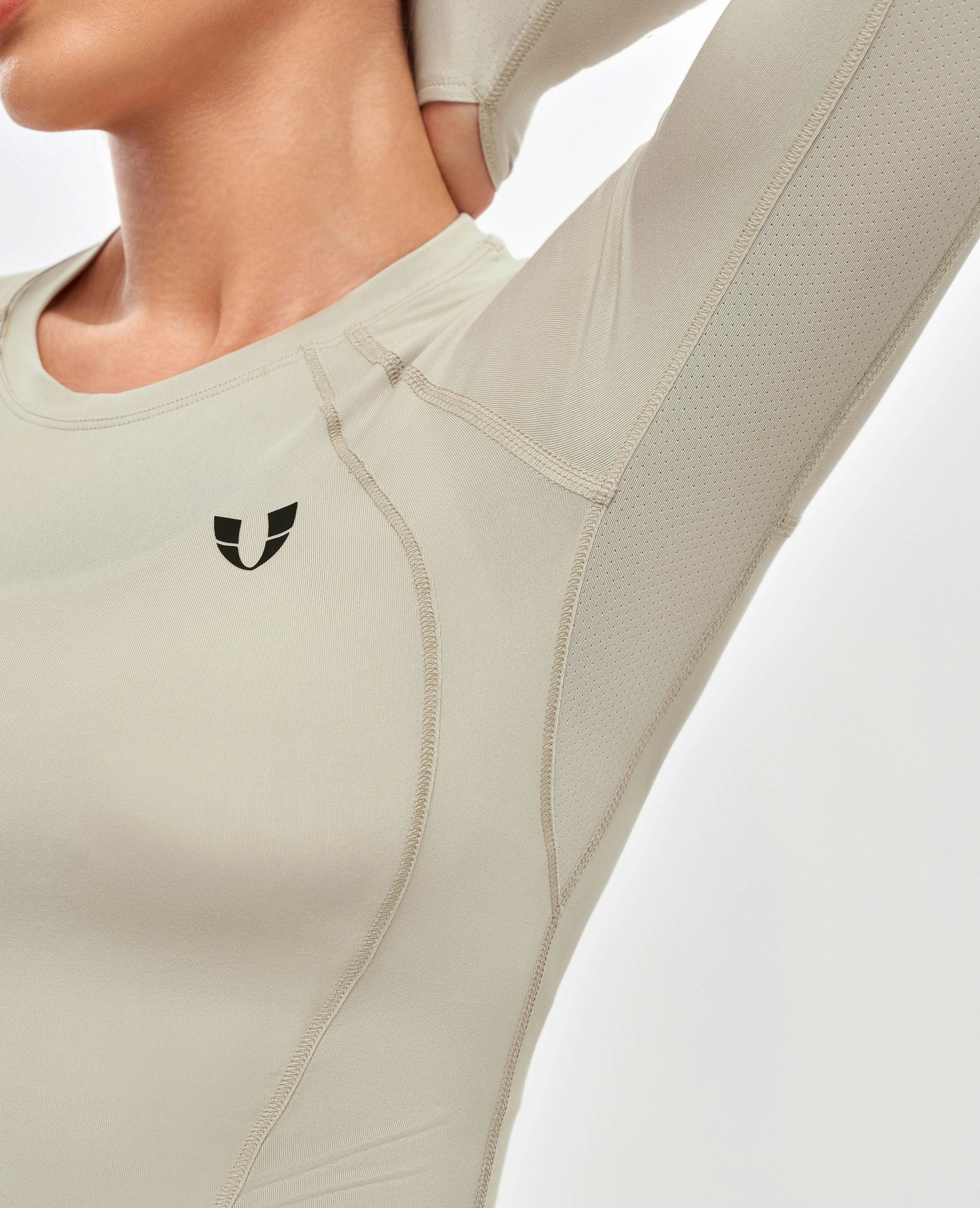 Long Sleeve Crop Top - Beige sold by Firm Abs product image thumbnail 5