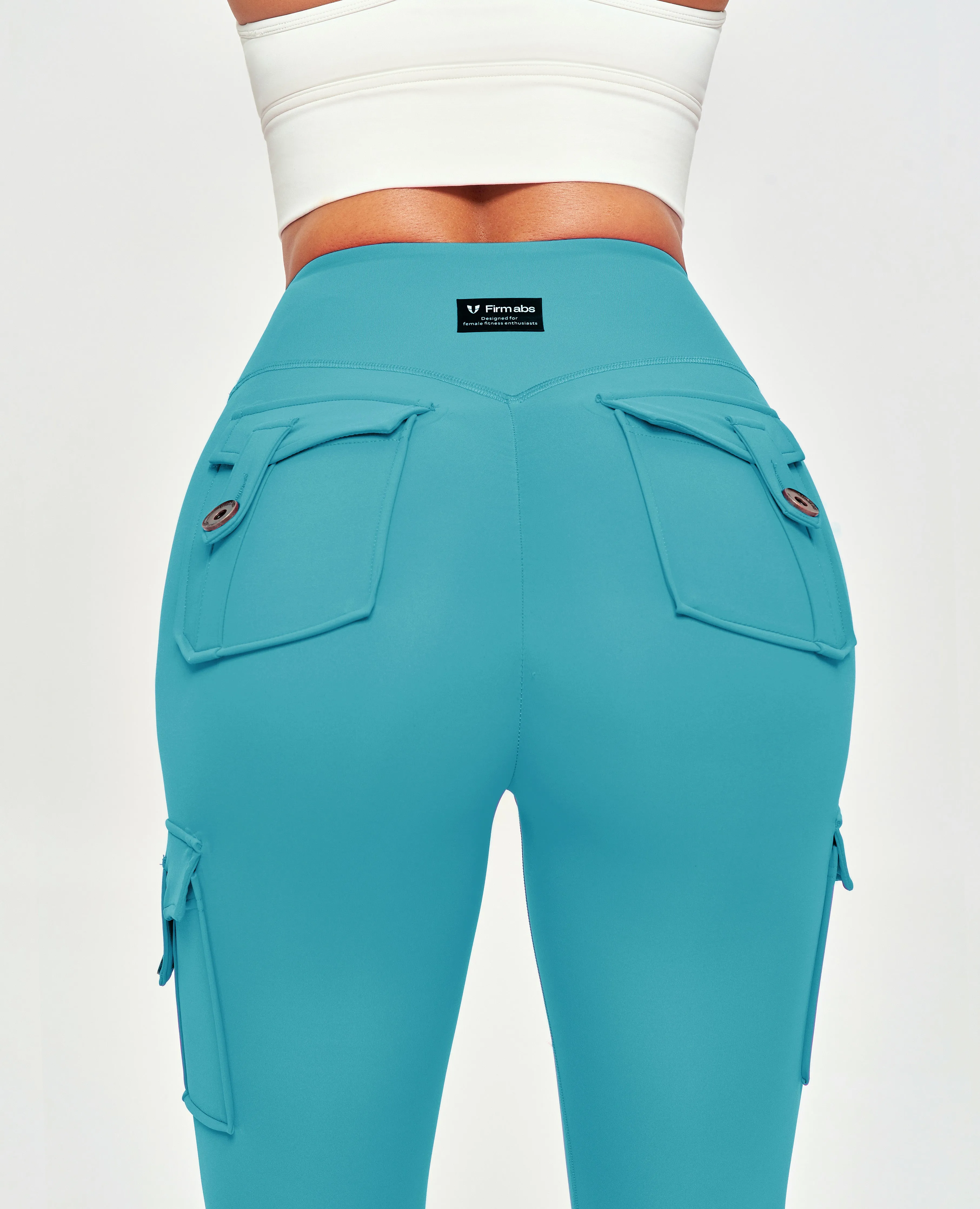V-waist Cargo Leggings - Aquatic Green sold by Firm Abs product image thumbnail 4