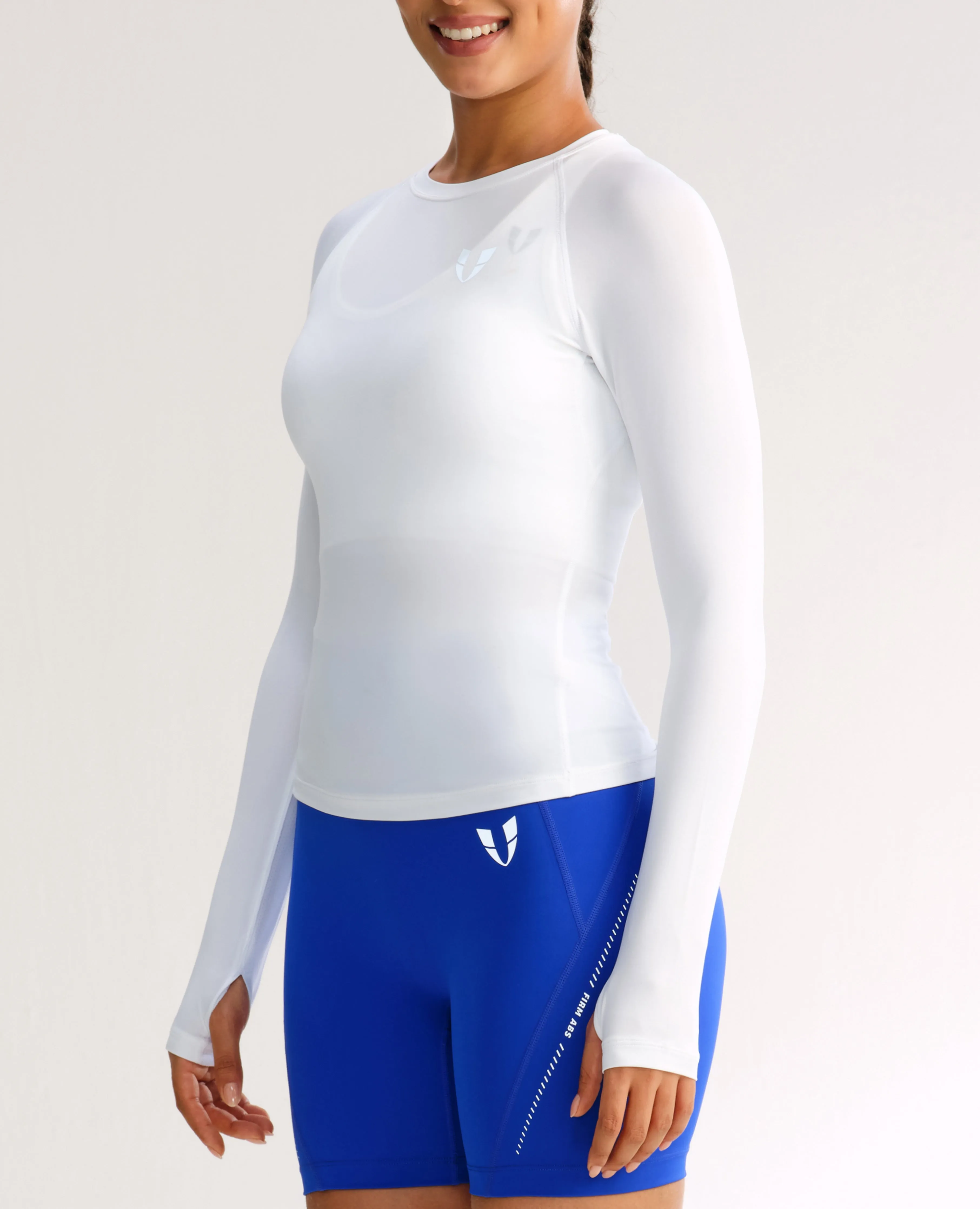 Lightweight Power Reflect Long Sleeve Top - White sold by Firm Abs