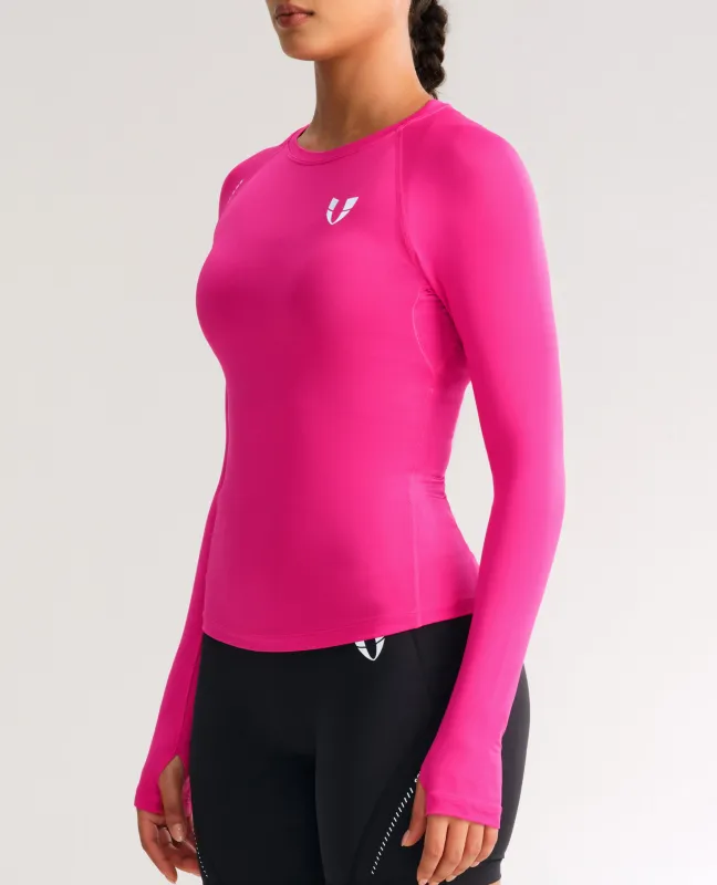 Lightweight Power Reflect Long Sleeve Top - Rose Red sold by Firm Abs