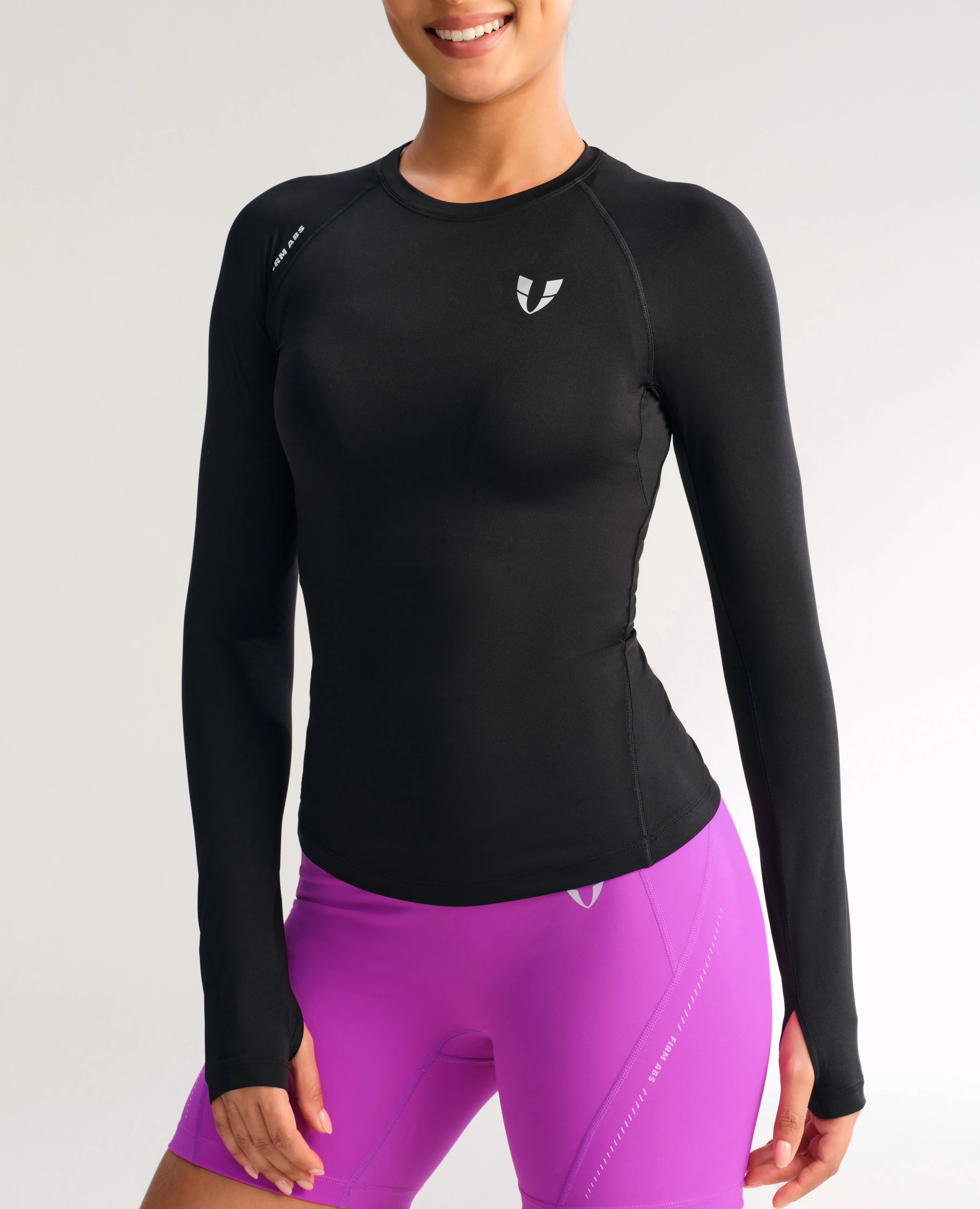 Lightweight Power Reflect Long Sleeve Top - Black sold by Firm Abs