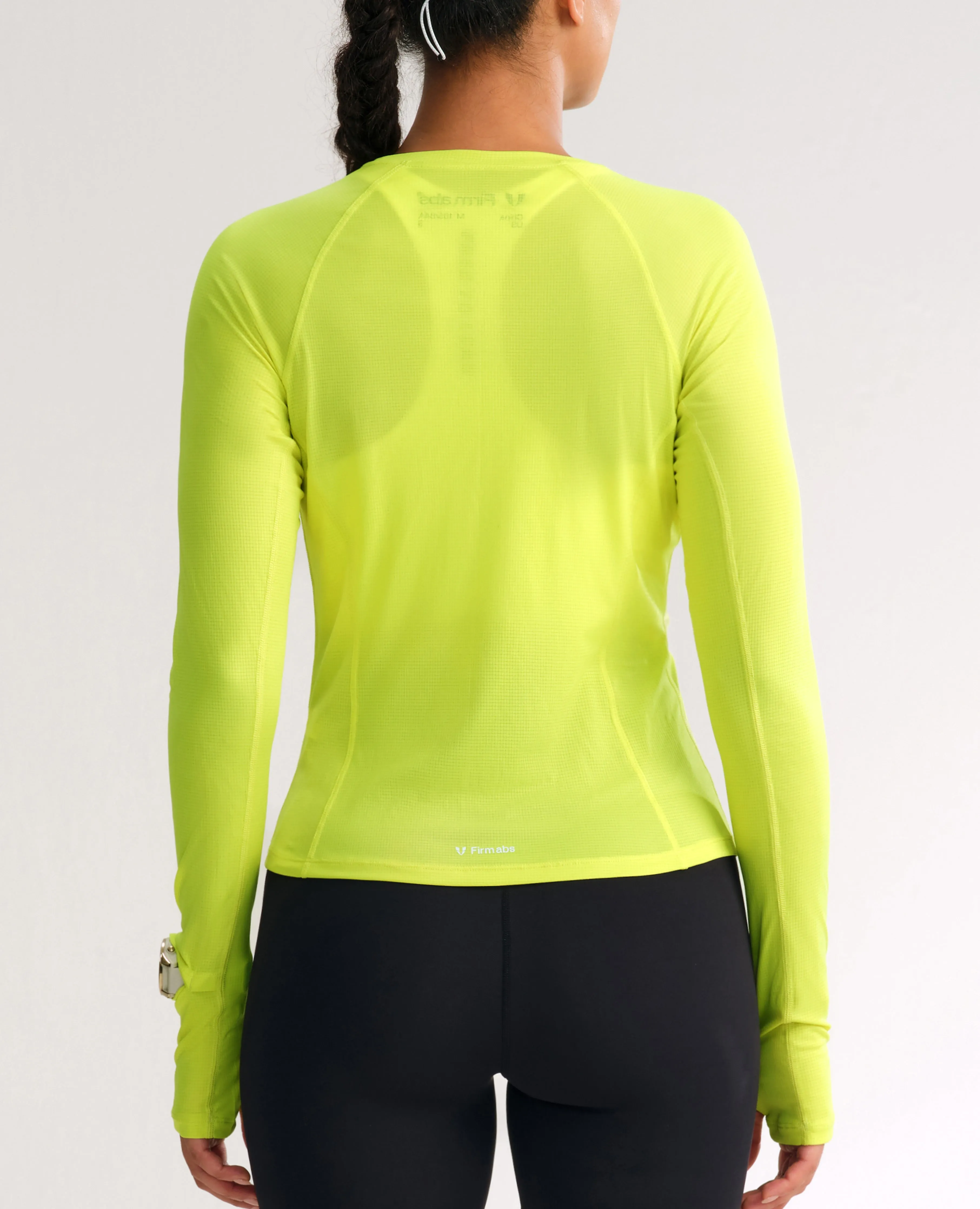 Reflective Waistline Workout Long Sleeve Top - Lemon Yellow sold by Firm Abs product image thumbnail 2