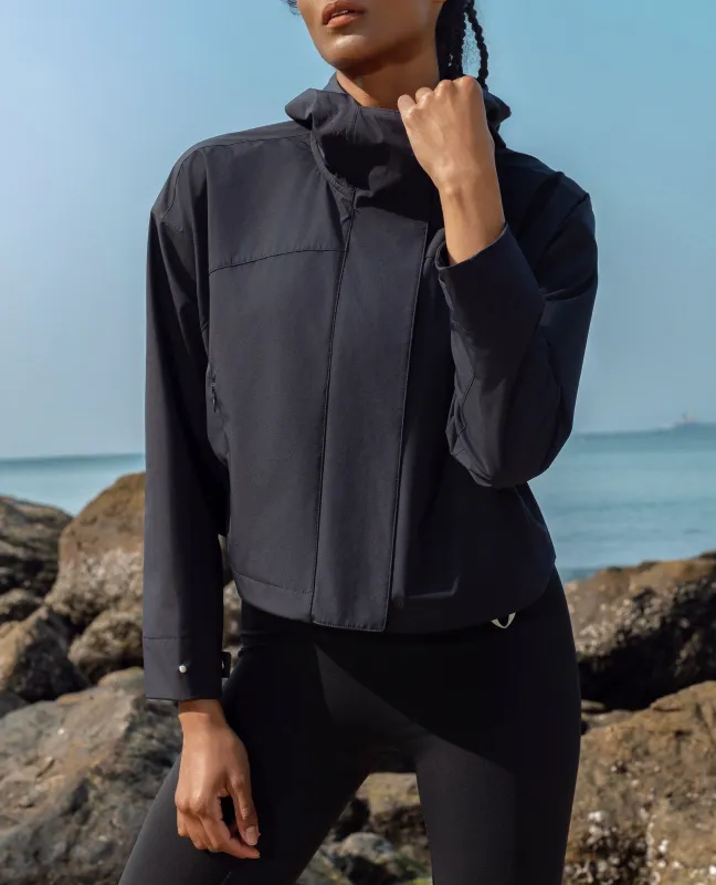 Loose Fit Workout Zip Drawstring Hoodie Jacket - Black sold by Firm Abs