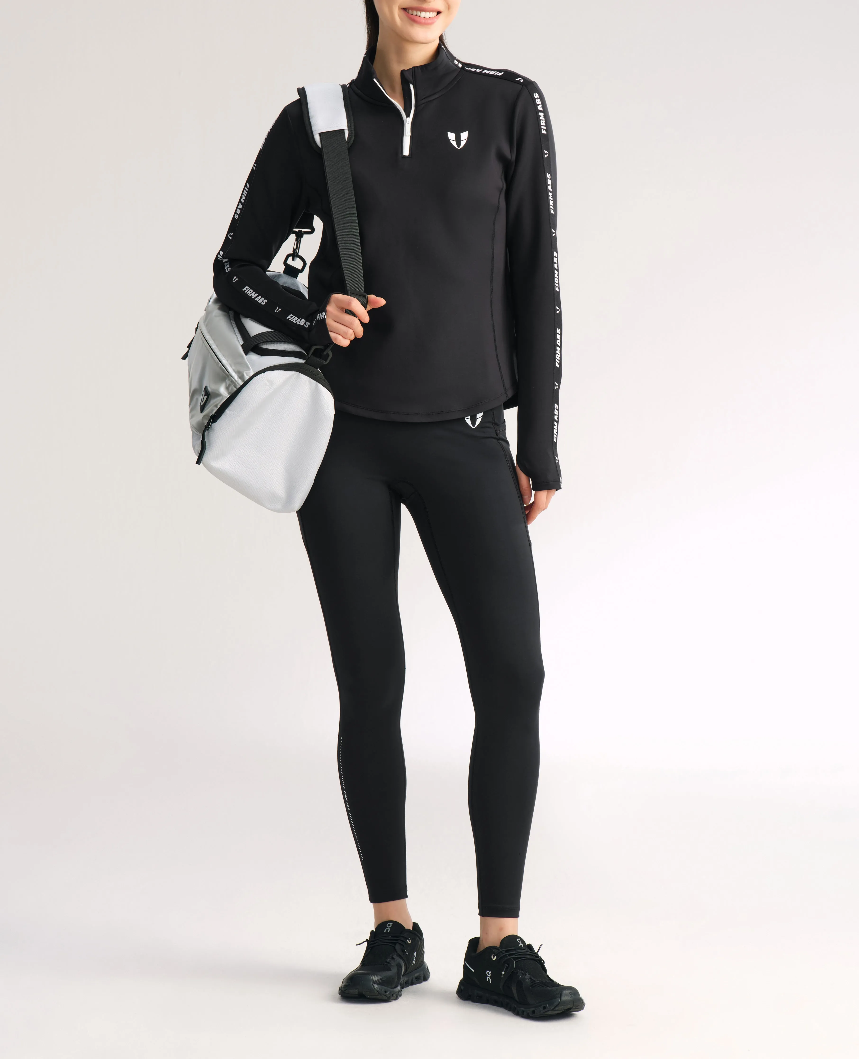 Athletic Half Zip Pullover Top - Black sold by Firm Abs product image thumbnail 3