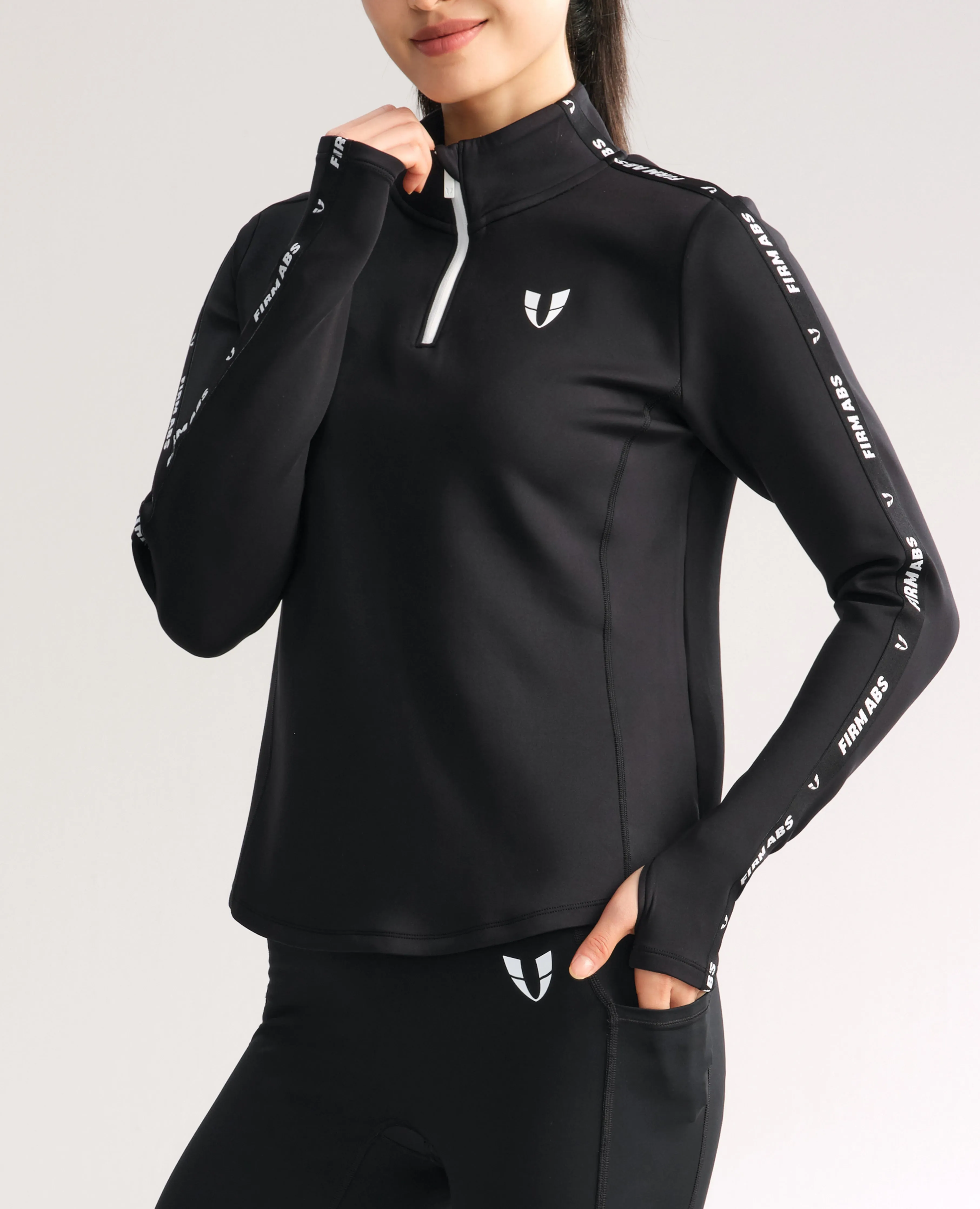 Athletic Half Zip Pullover Top - Black sold by Firm Abs