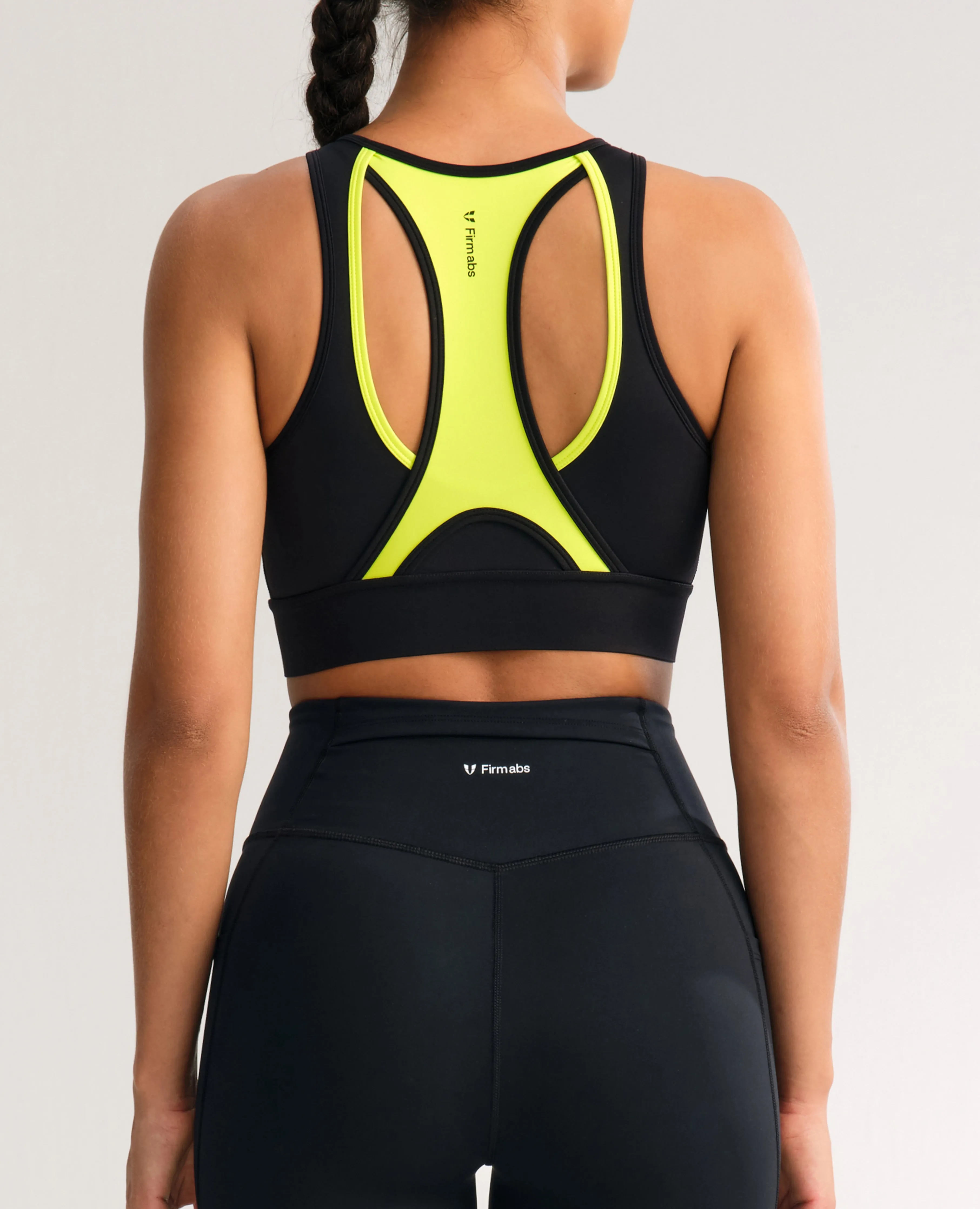 Zip Front High Support Sports Bra - Black sold by Firm Abs product image thumbnail 2