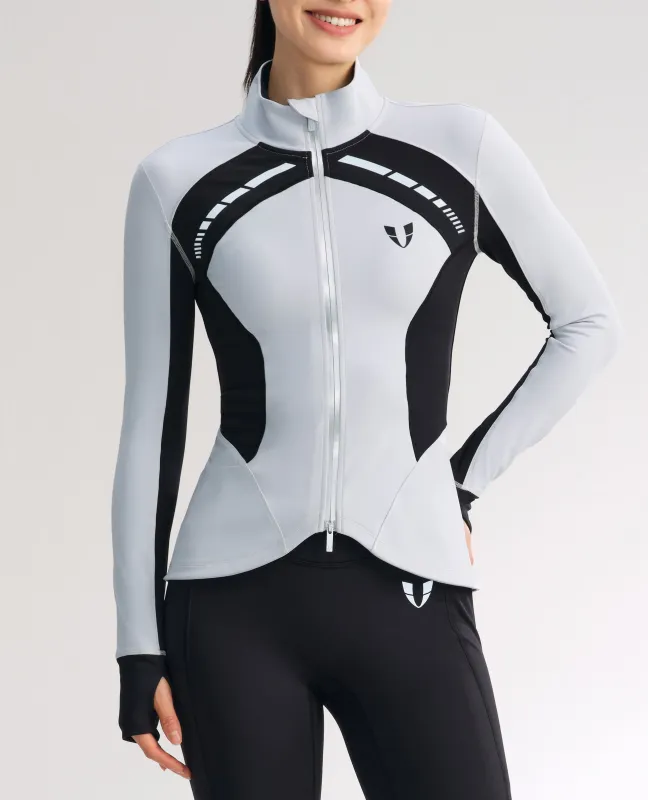 Slim Fit Color Block Athletic Jacket - Gray and Black sold by Firm Abs