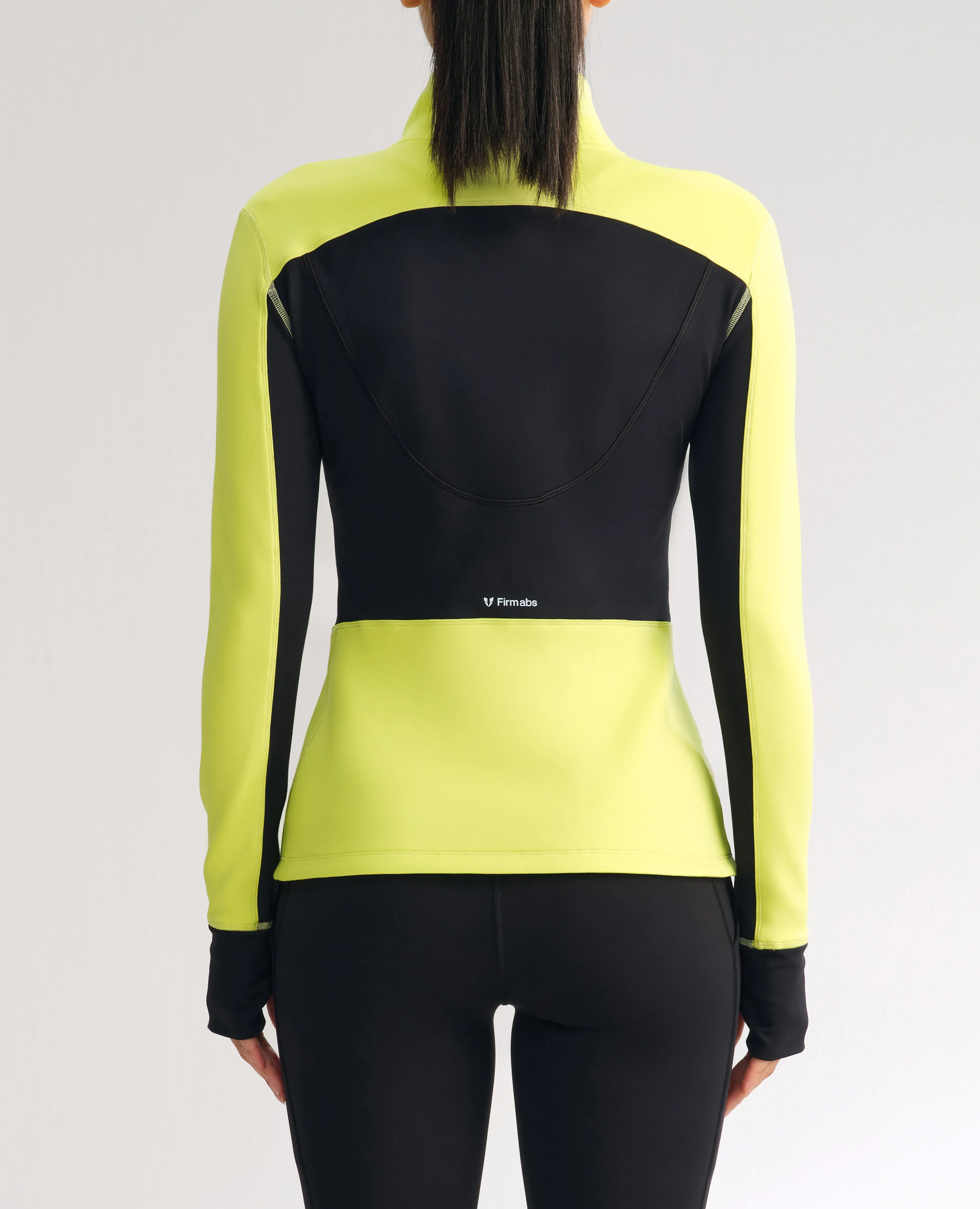 Slim Fit Color Block Athletic Jacket - Lemon Yellow and Black sold by Firm Abs product image thumbnail 3
