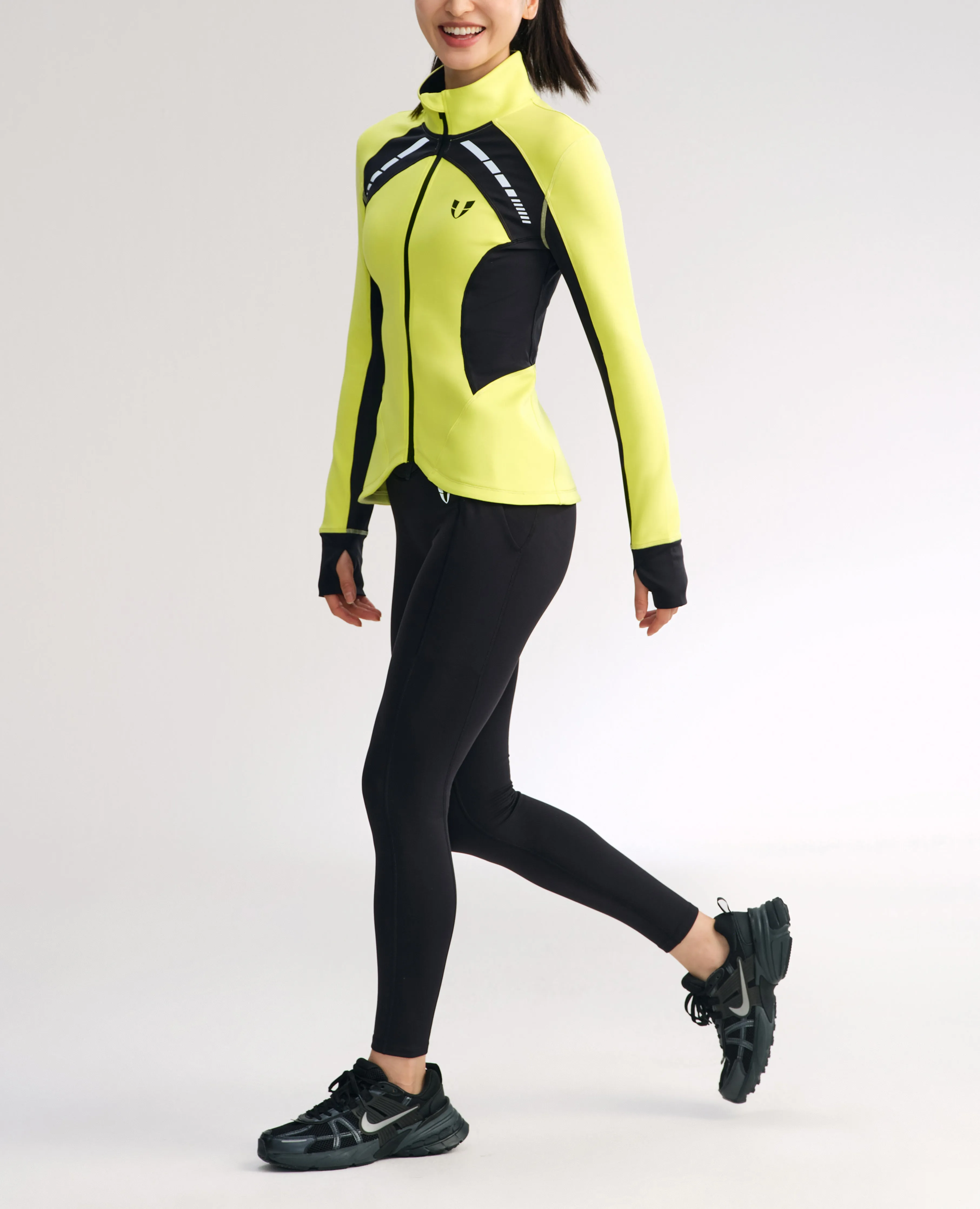 Slim Fit Color Block Athletic Jacket - Lemon Yellow and Black sold by Firm Abs product image thumbnail 4