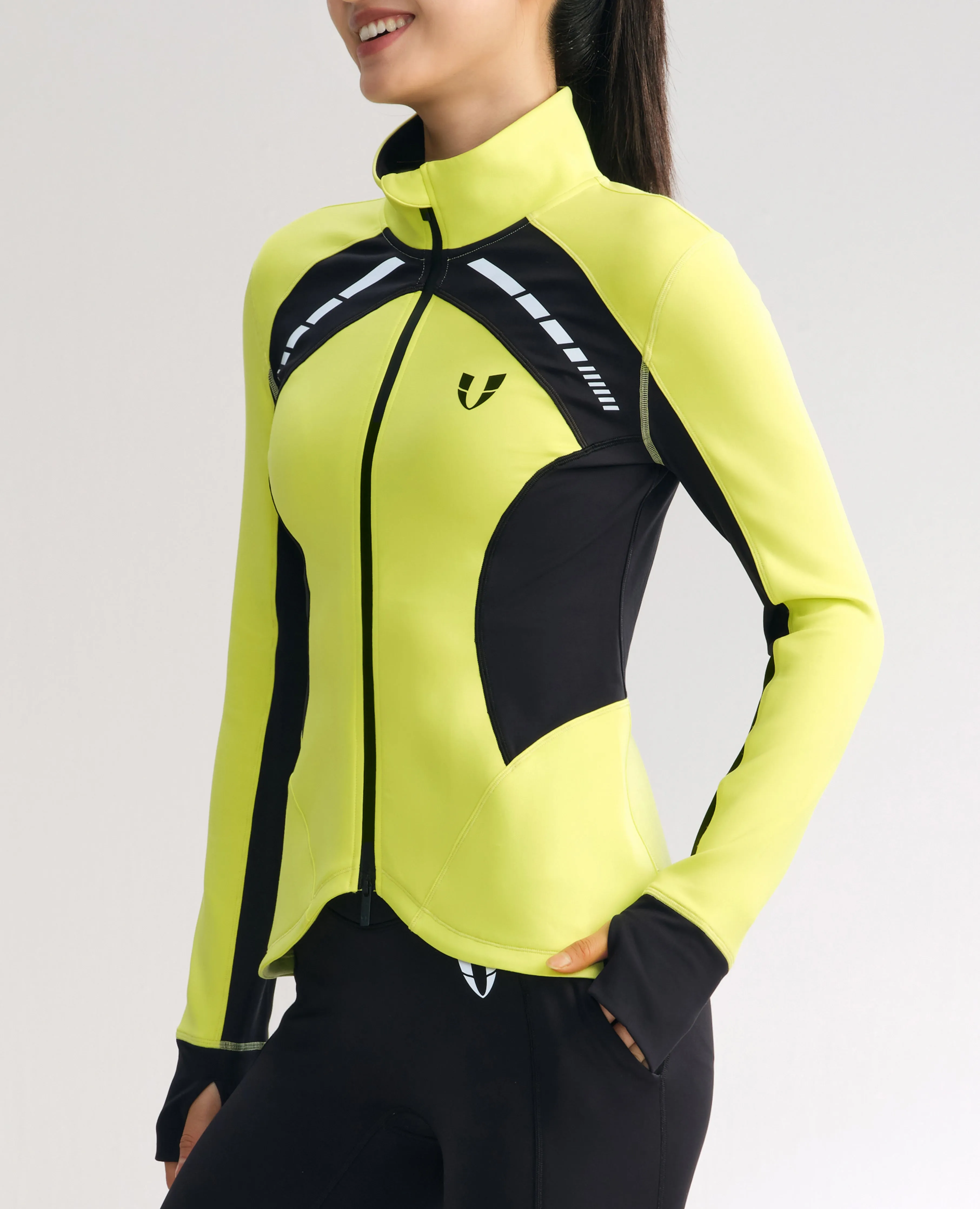Slim Fit Color Block Athletic Jacket - Lemon Yellow and Black sold by Firm Abs product image thumbnail 2