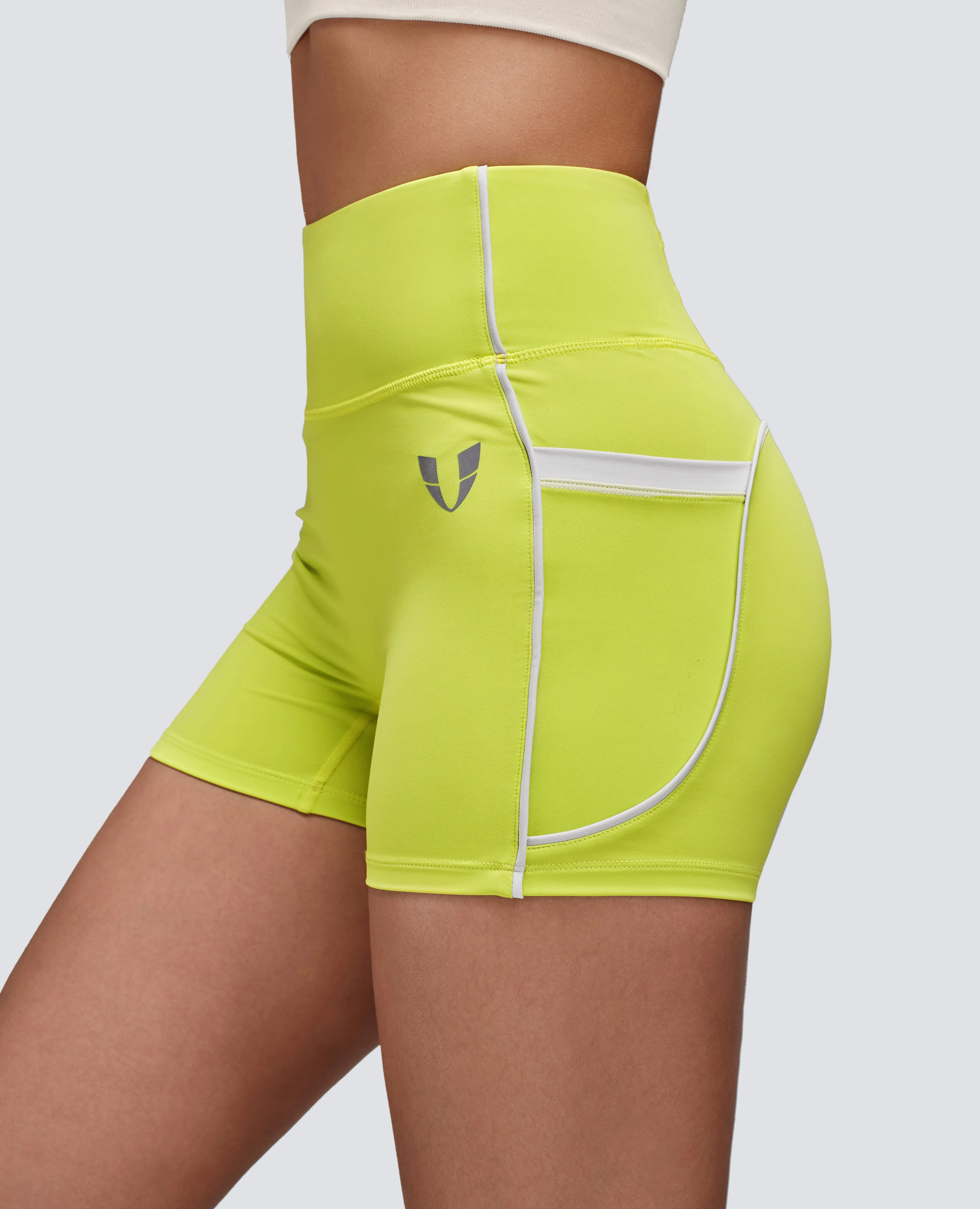 Sculpt Contour Pocket Shorts - Yellow Green sold by Firm Abs product image thumbnail 2