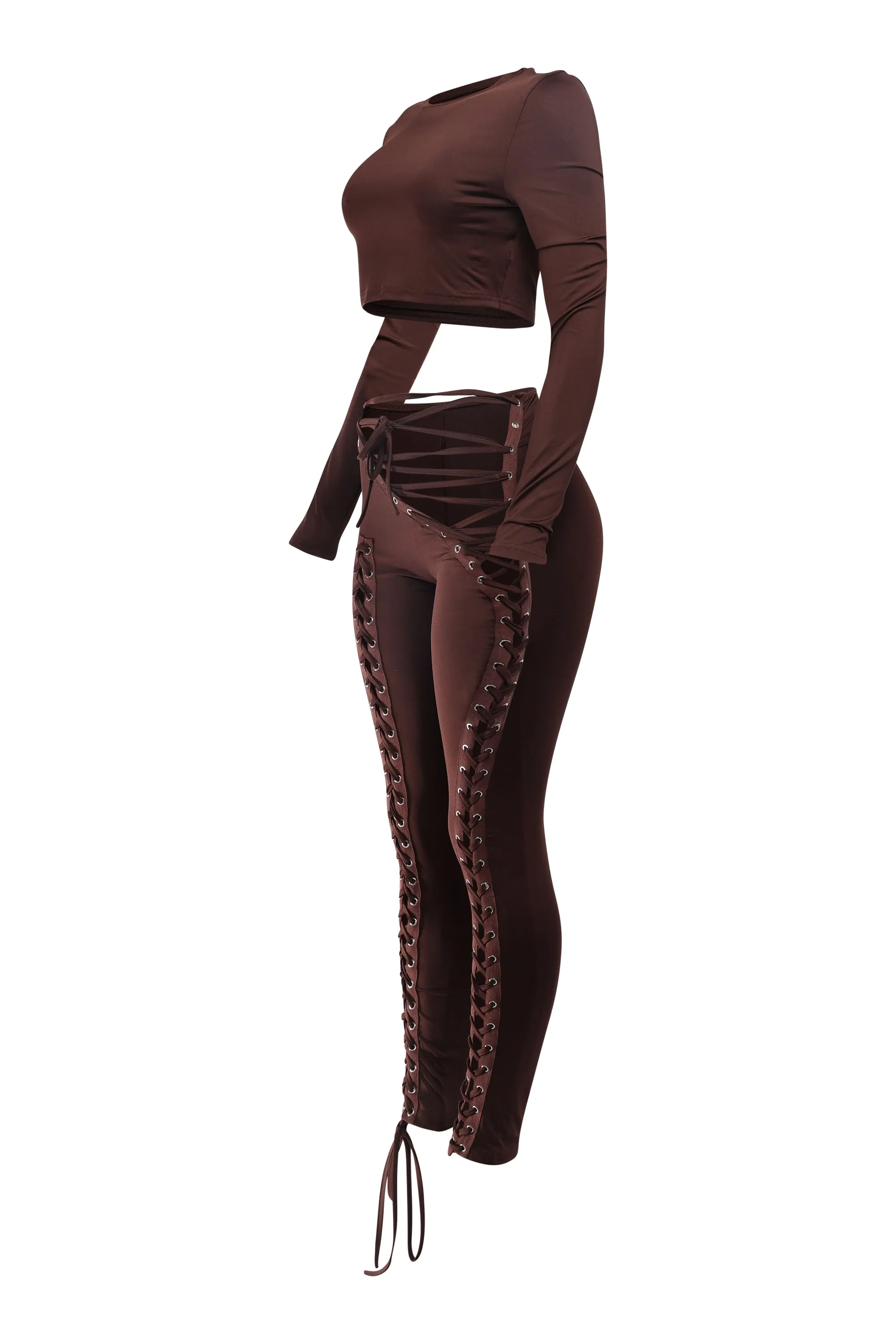 Lace Up Detailed Pants & Top Set sold by Bogomore product image thumbnail 3