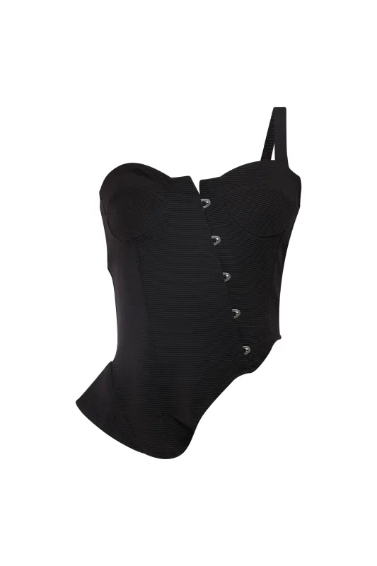 One shoulder strap asymmetrical tank top sold by Bogomore