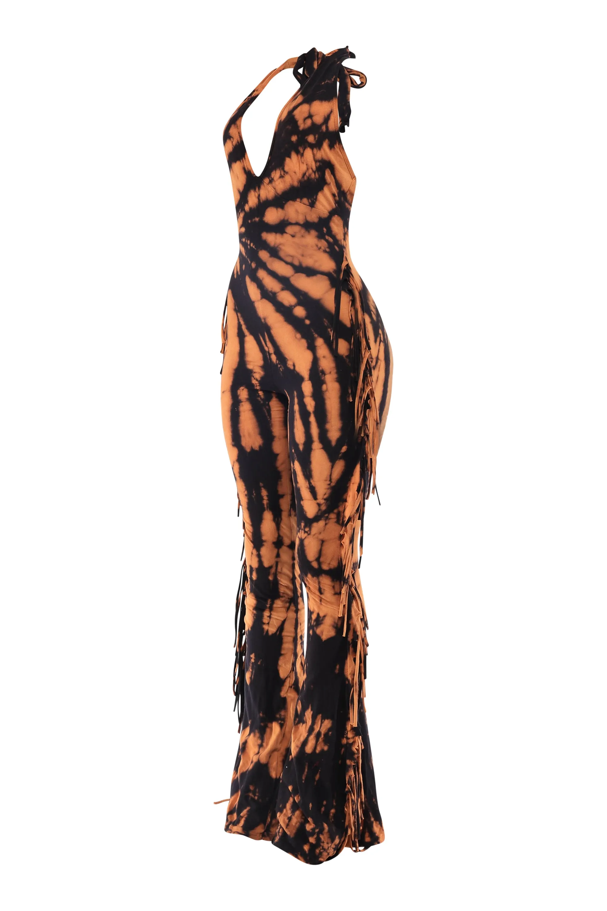 Fringe Frequency Tie Dye Halter Jumpsuit.. sold by Bogomore product image thumbnail 3