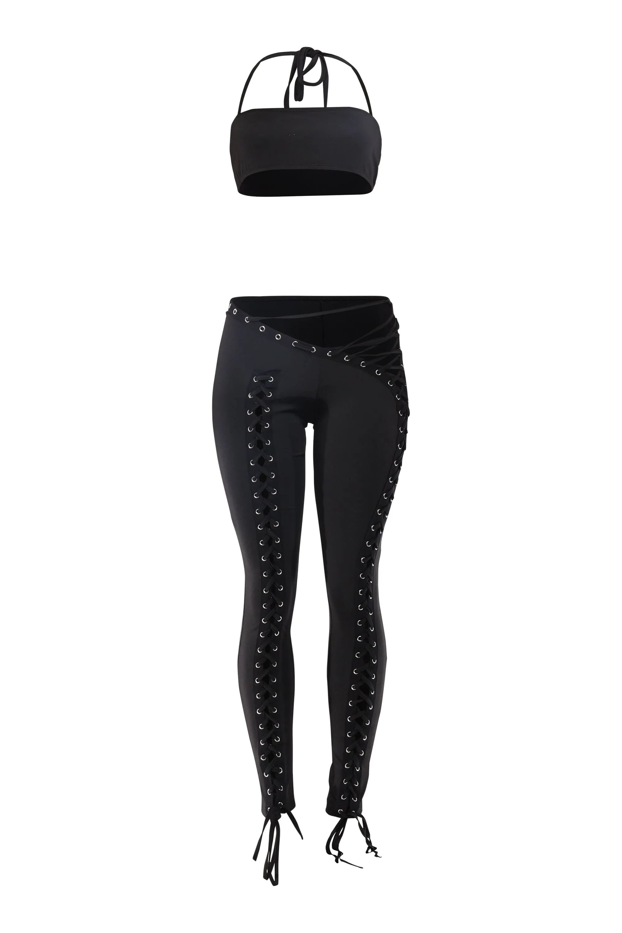 After Dark Lace Up Pant Set sold by Bogomore