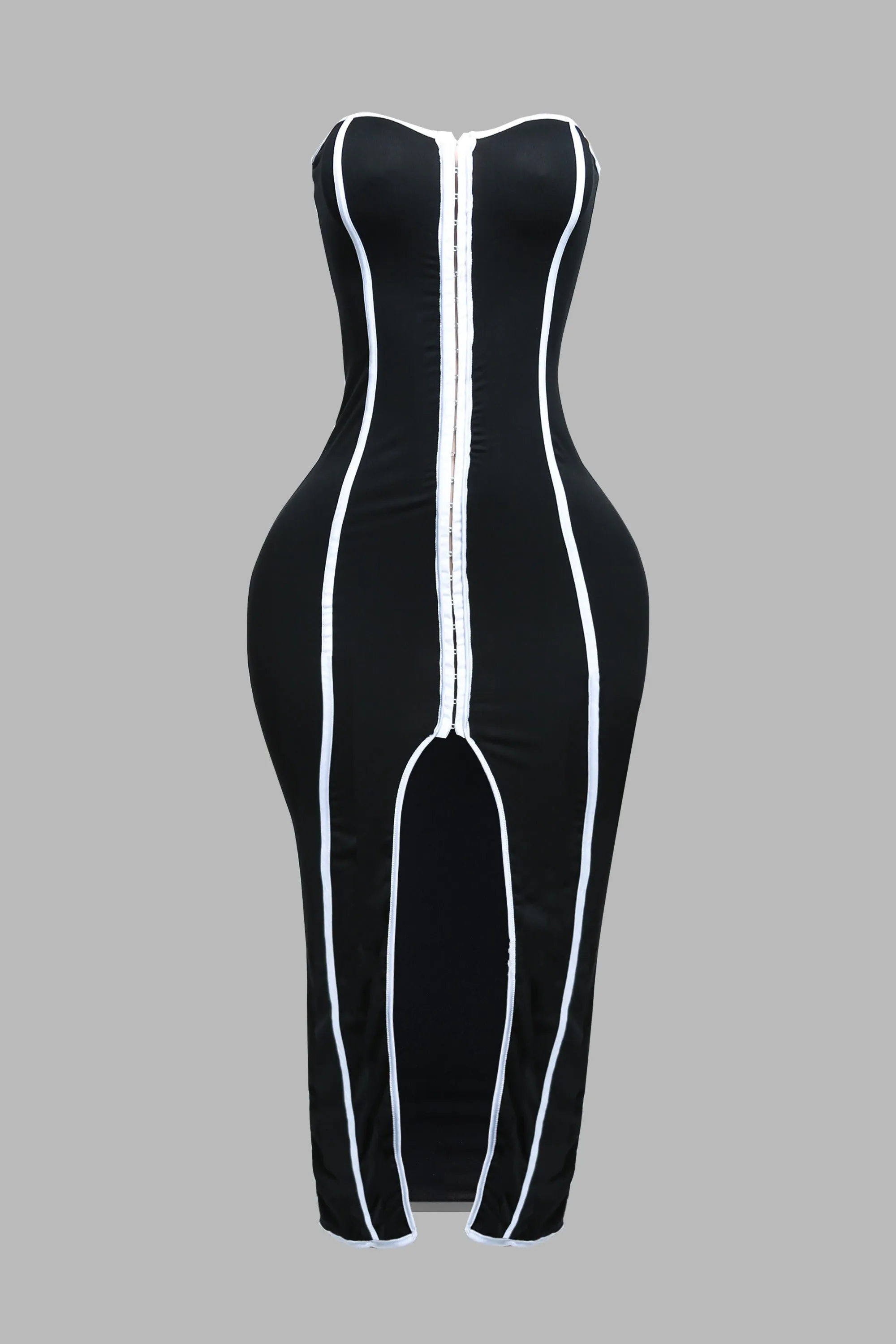 Hook & Eye closure tube maxi dress sold by Bogomore