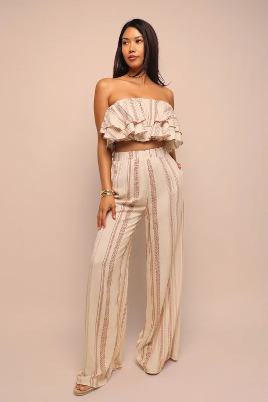 Sunset Flare Ruffle Tube & Wide Leg Set sold by Bogomore