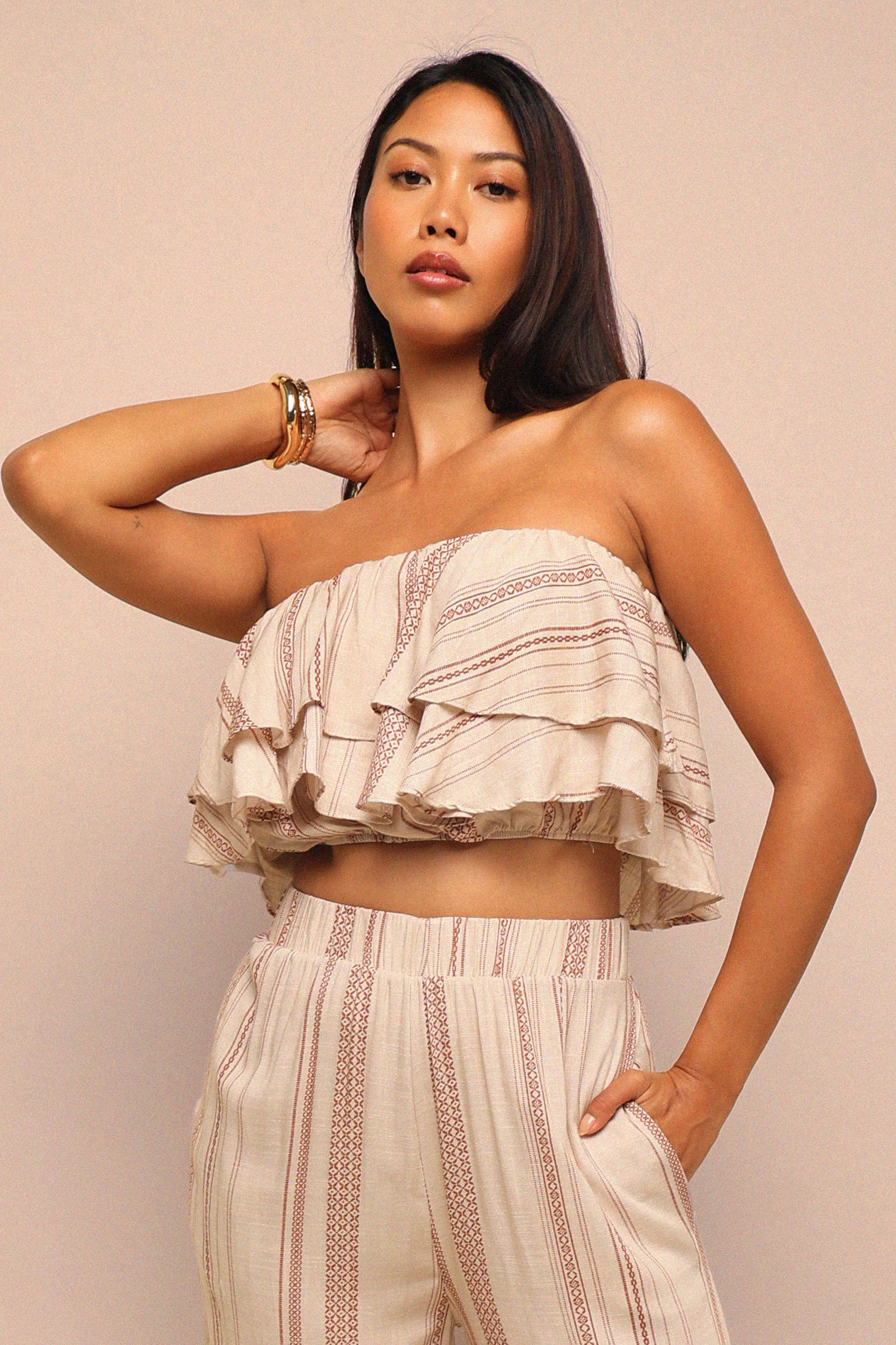 Sunset Flare Ruffle Tube & Wide Leg Set sold by Bogomore product image thumbnail 2