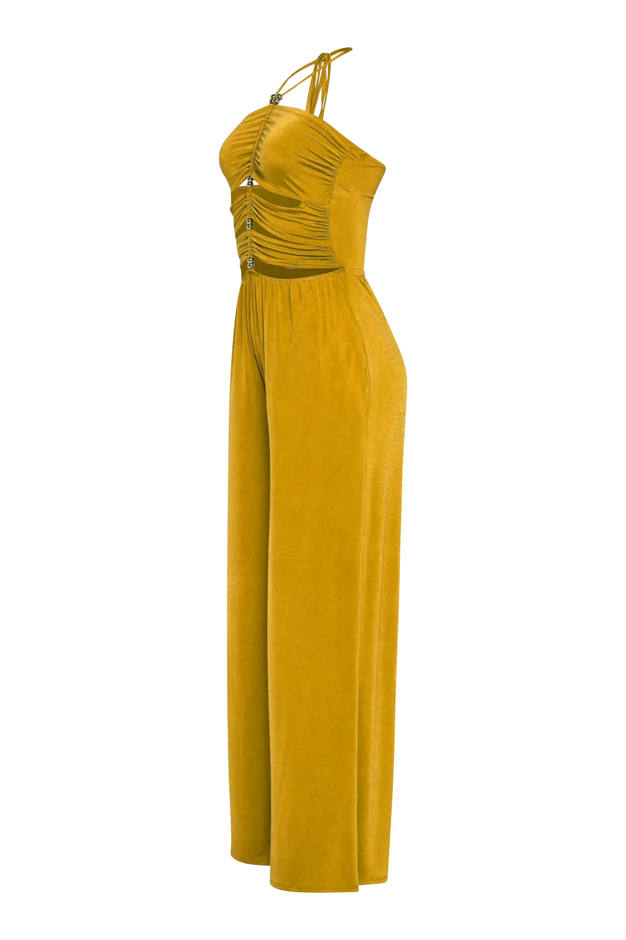 After Hours Cutout Halter Wide Leg Jumpsuit.. sold by Bogomore product image thumbnail 3