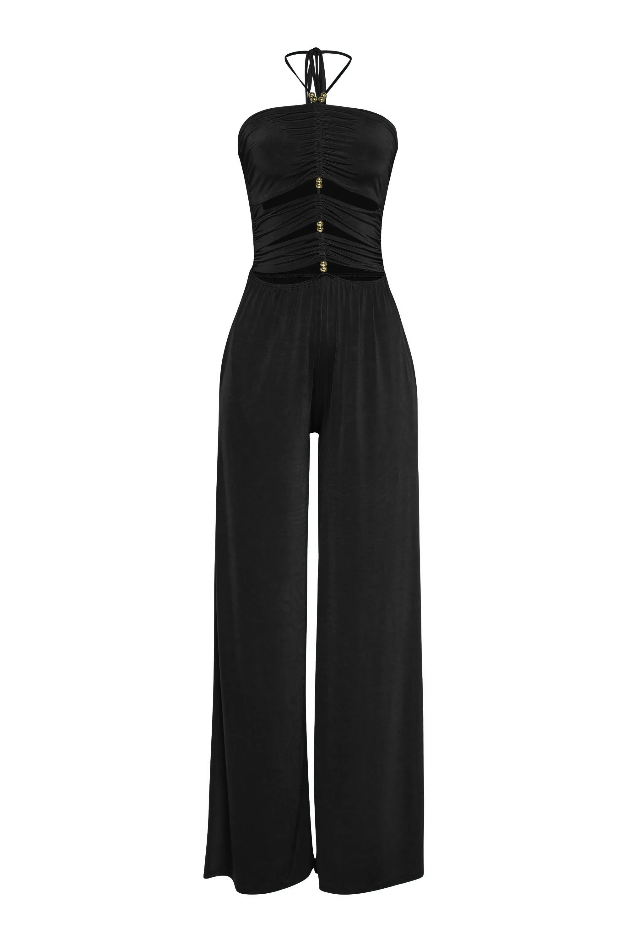 After Hours Cutout Halter Wide Leg Jumpsuit.. sold by Bogomore product image thumbnail 5