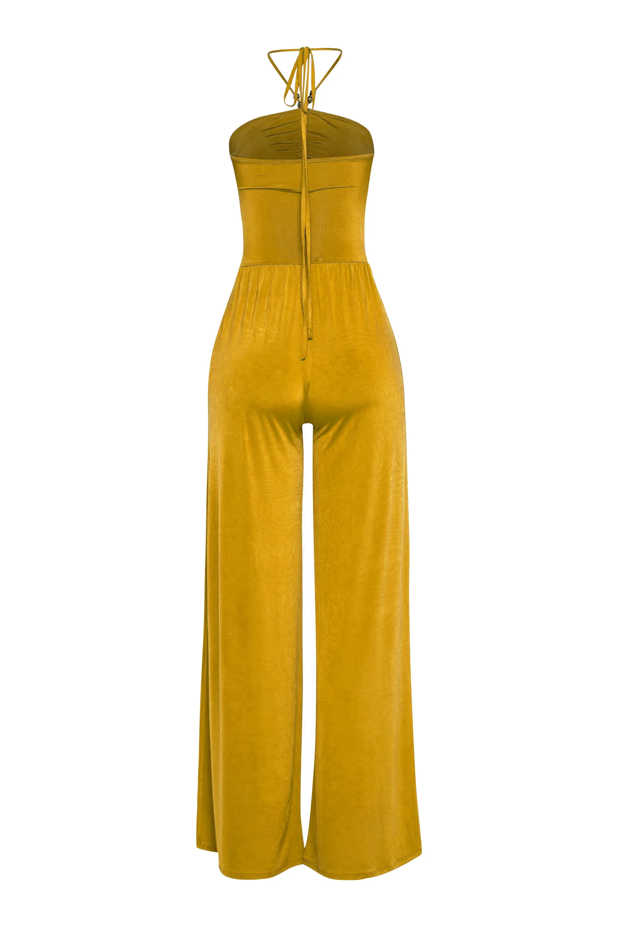 After Hours Cutout Halter Wide Leg Jumpsuit.. sold by Bogomore product image thumbnail 4