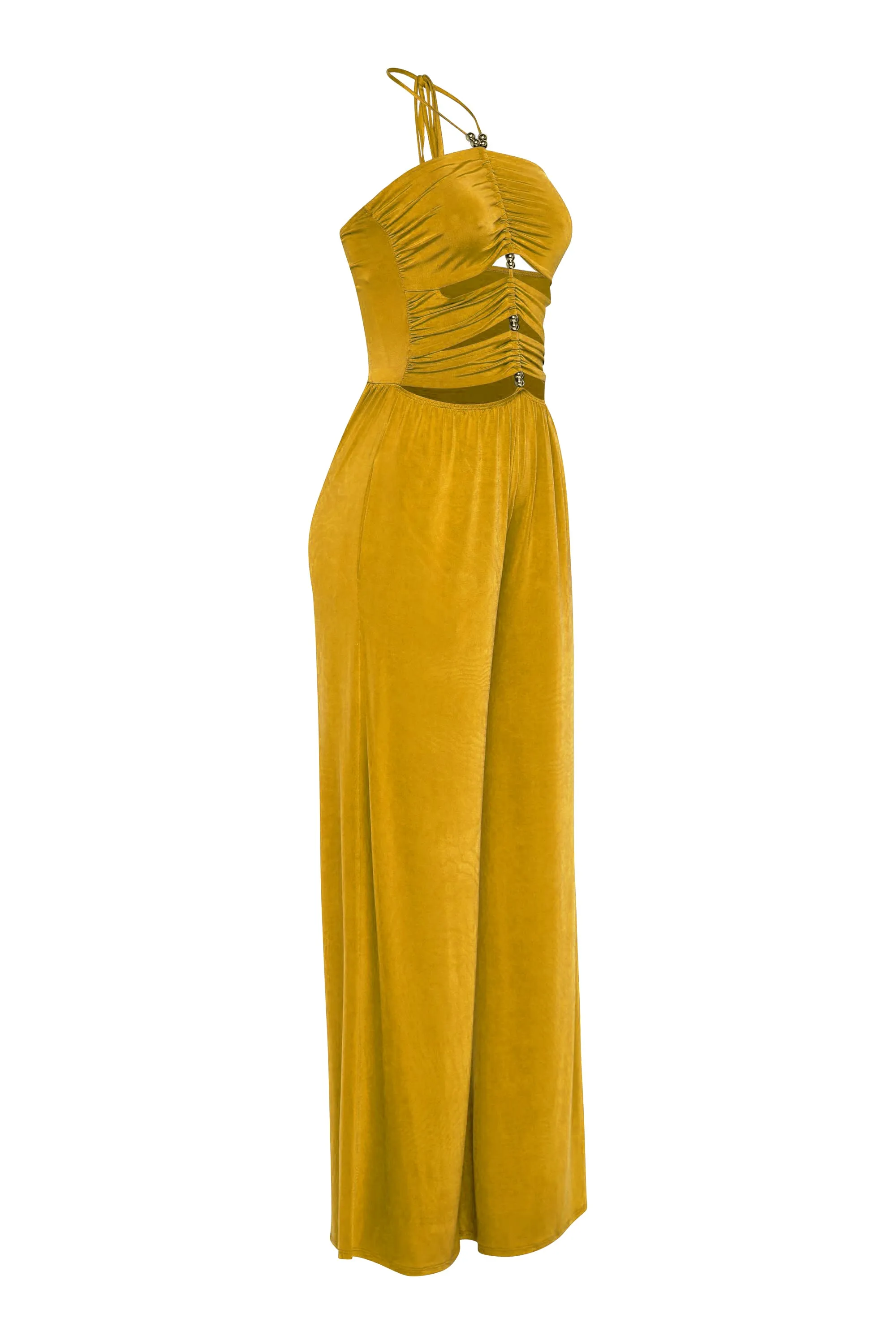 After Hours Cutout Halter Wide Leg Jumpsuit.. sold by Bogomore product image thumbnail 2