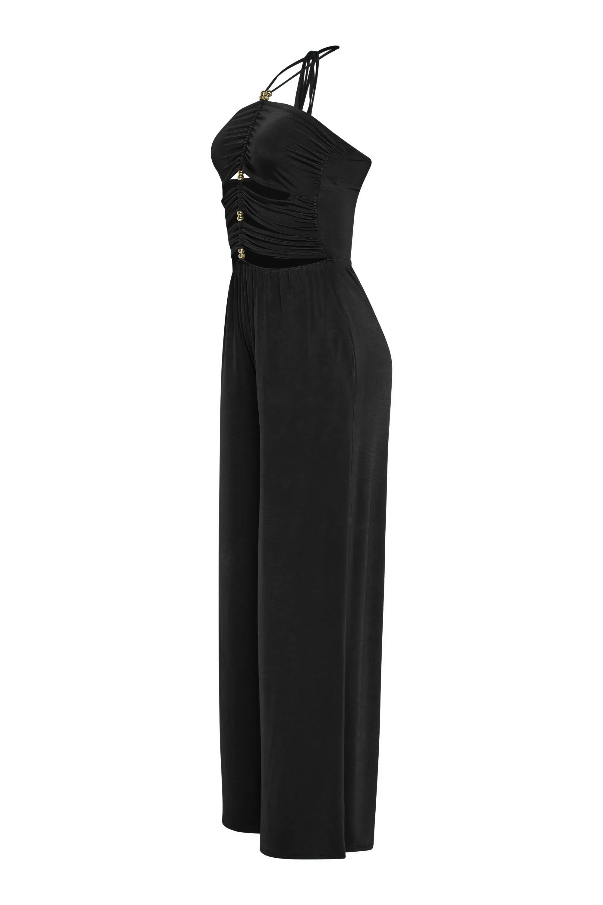 After Hours Cutout Halter Wide Leg Jumpsuit. sold by Bogomore product image thumbnail 3