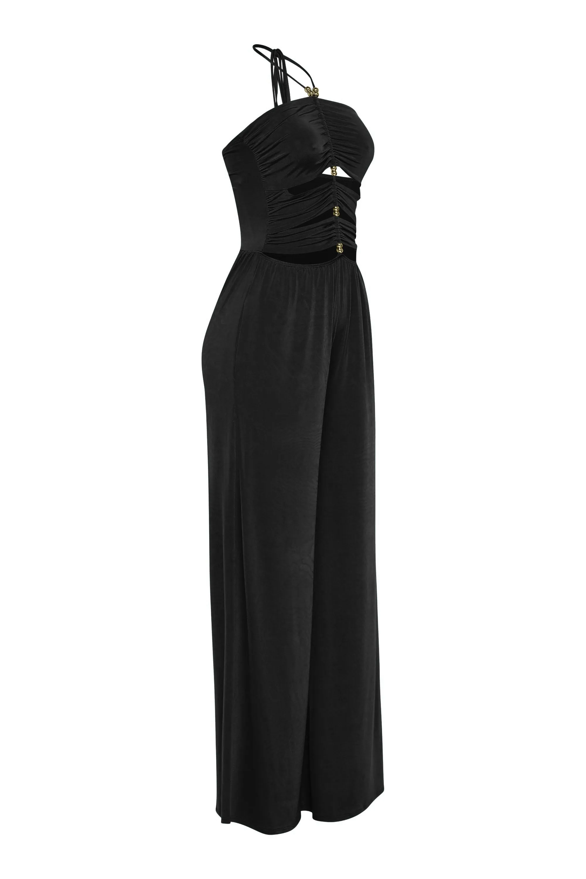 After Hours Cutout Halter Wide Leg Jumpsuit. sold by Bogomore product image thumbnail 2