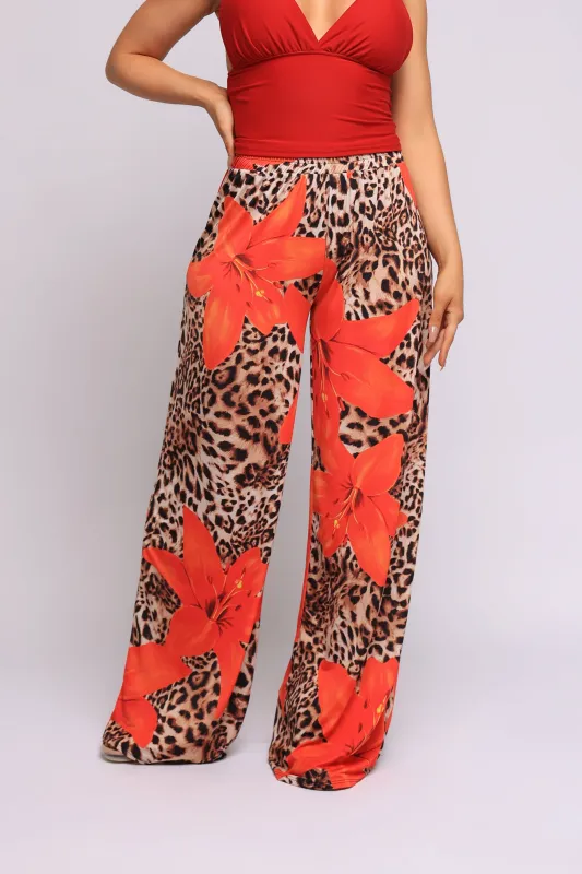 Printed wide leg pants. sold by Bogomore