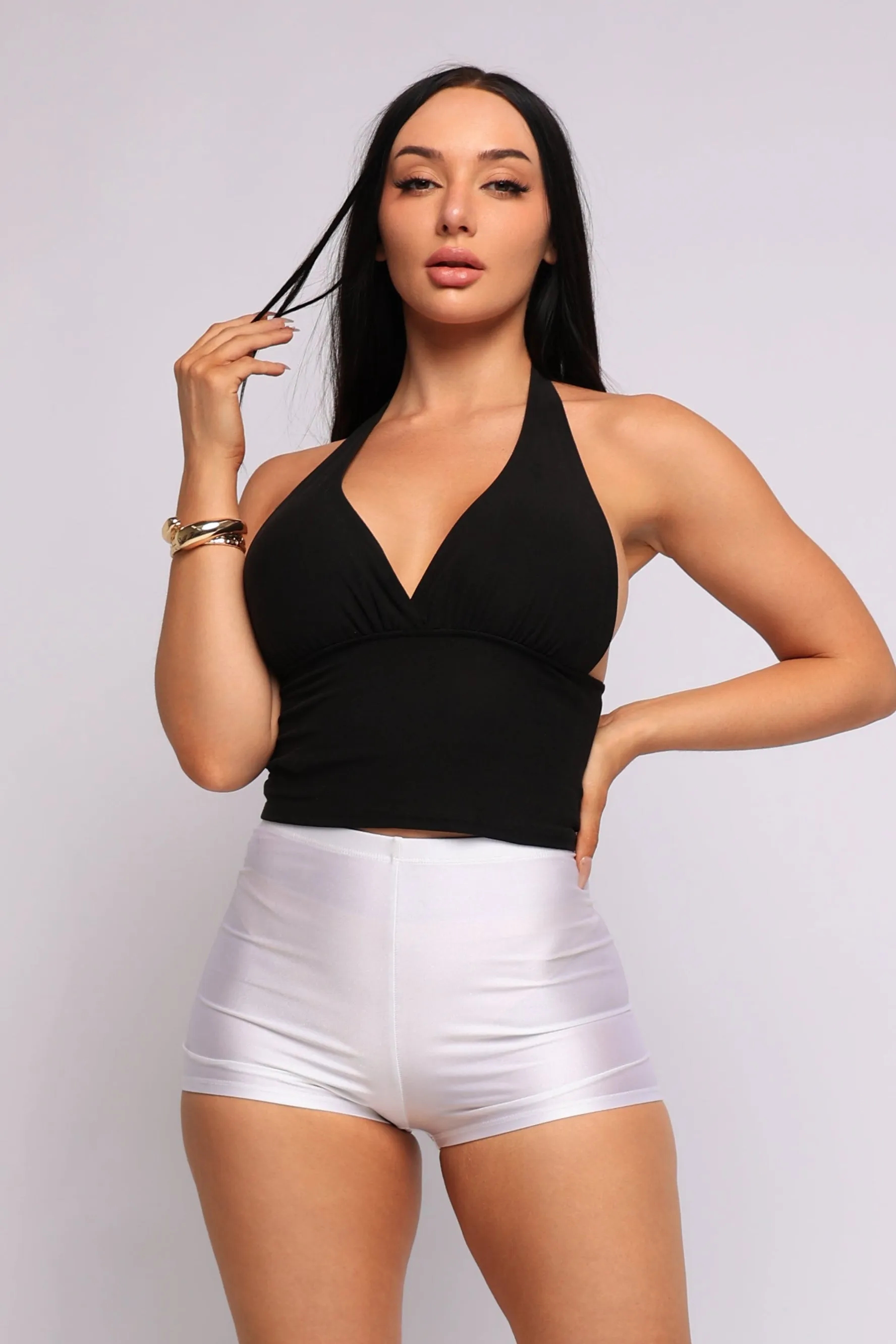 Heat Check Halter Tie-Back Crop Top sold by Bogomore