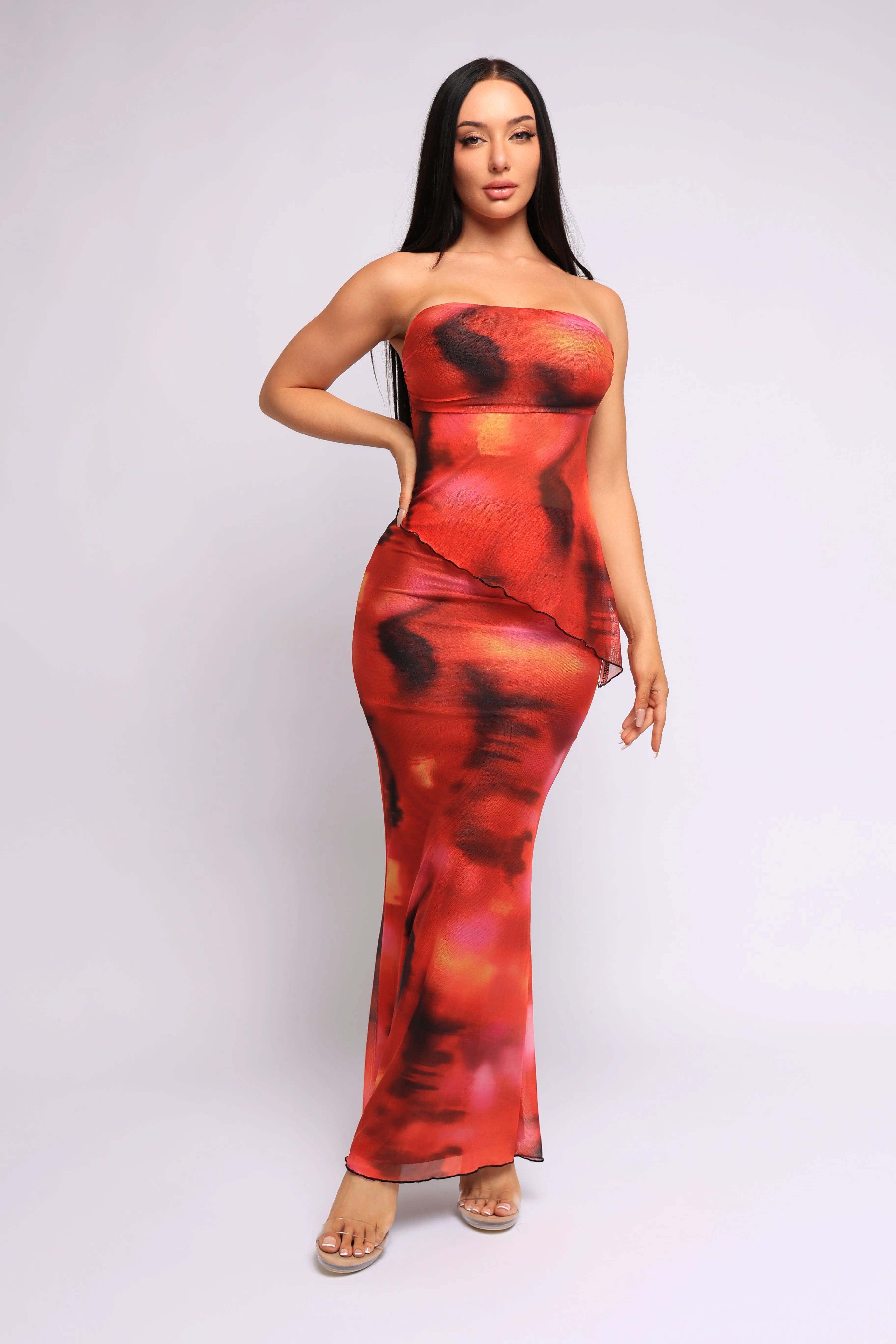 Heat Mirage Mesh Tube Top & Maxi Skirt Set. sold by Bogomore product image thumbnail 2