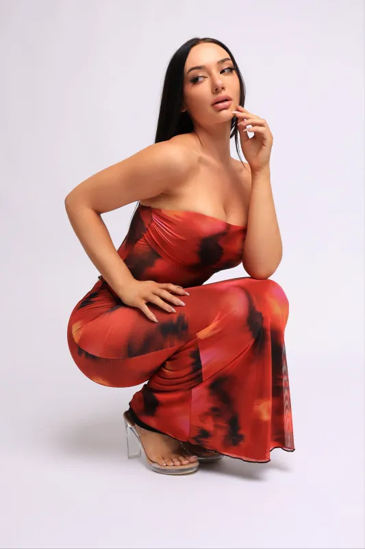 Heat Mirage Mesh Tube Top & Maxi Skirt Set. sold by Bogomore