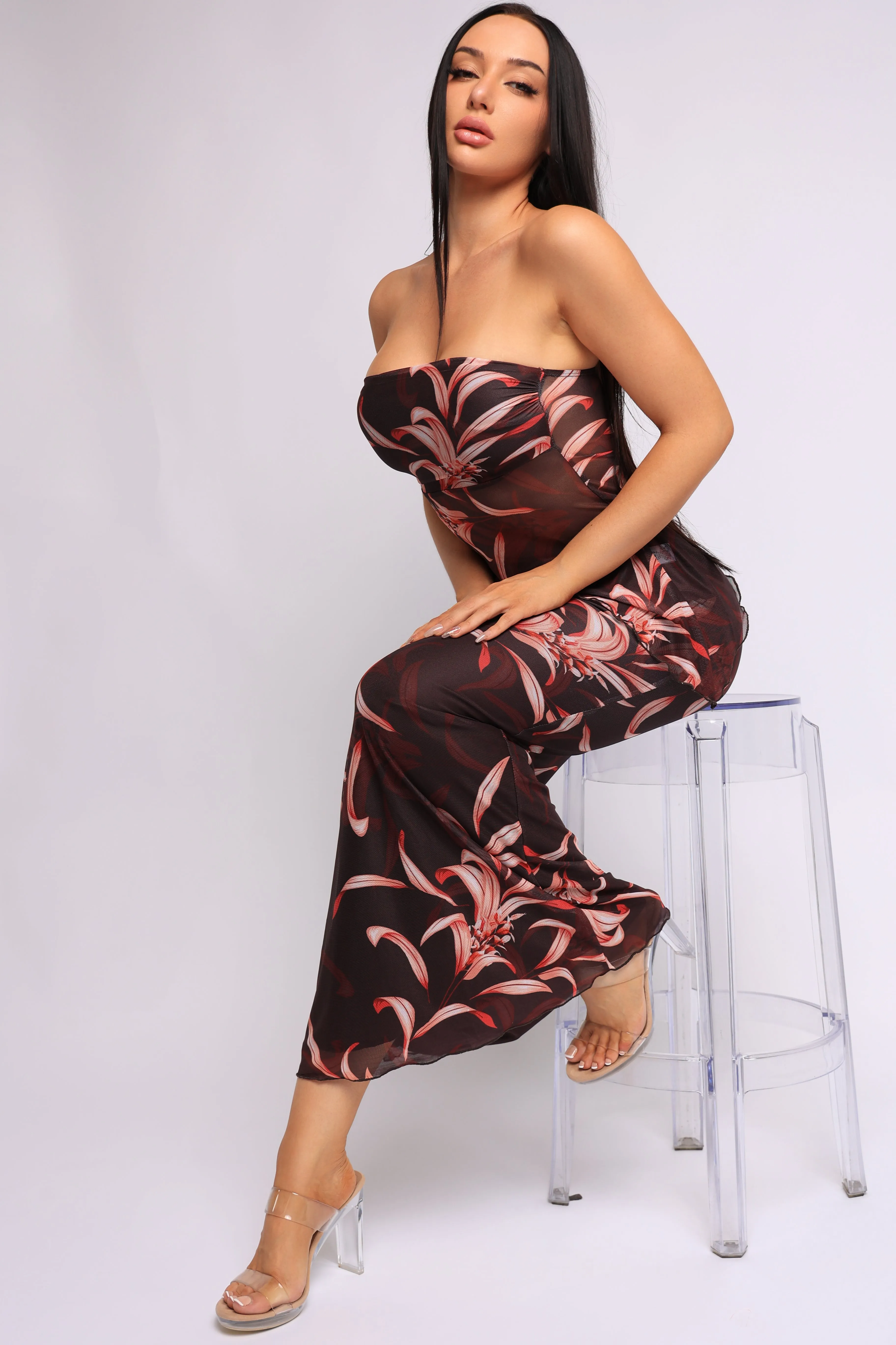 Heat Mirage Mesh Tube Top & Maxi Skirt Set sold by Bogomore