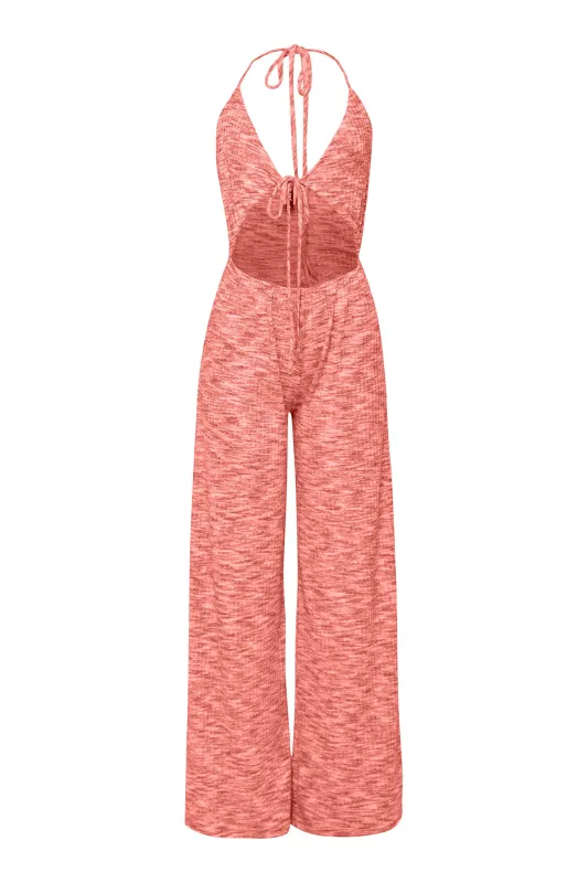 Sweet Escape Cut Out Halter Wide Leg Jumpsuit sold by Bogomore
