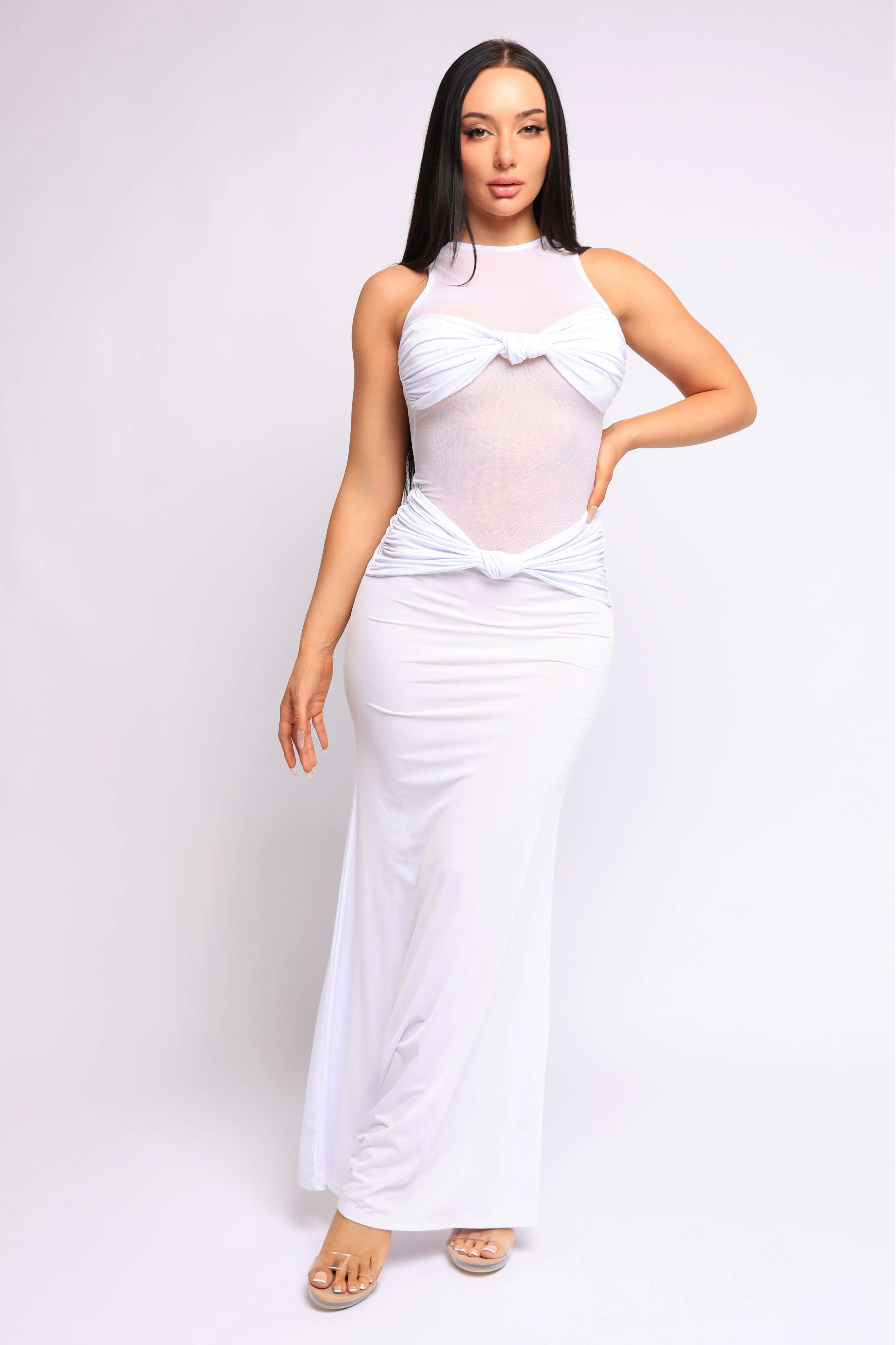 Bare Illusion Mesh Contrast Maxi Dress.. sold by Bogomore product image thumbnail 2