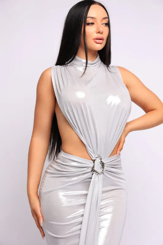 Midnight Slit Tie Waist Maxi Dress.. sold by Bogomore