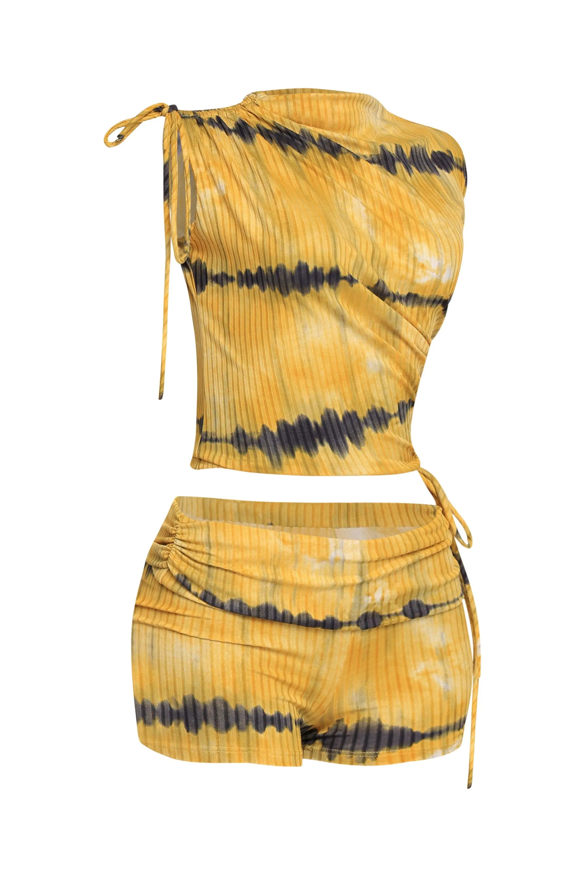 Tie dye printed ruched detailed short set.. sold by Bogomore product image thumbnail 2