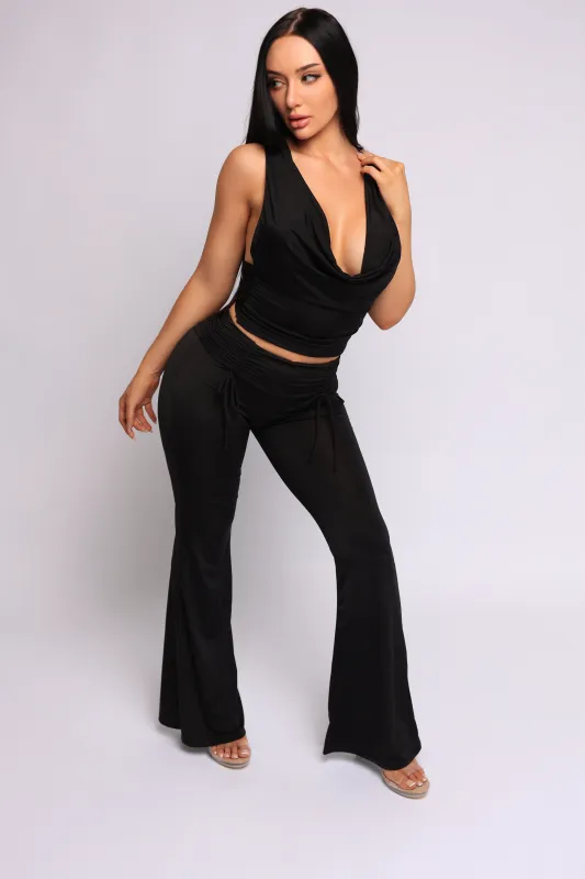 After Hours Drape Cowl Flare Set sold by Bogomore