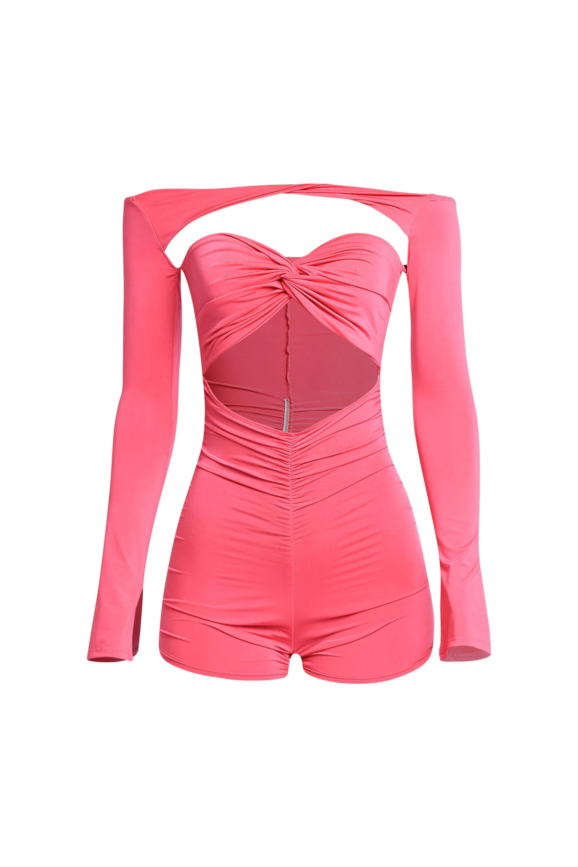 Heat Wave Off Shoulder Ruched Romper.. sold by Bogomore product image thumbnail 5