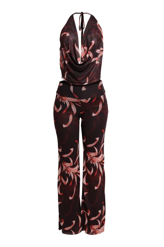 Wild Intentions Halter Top and Wide Leg Pant Set. sold by Bogomore