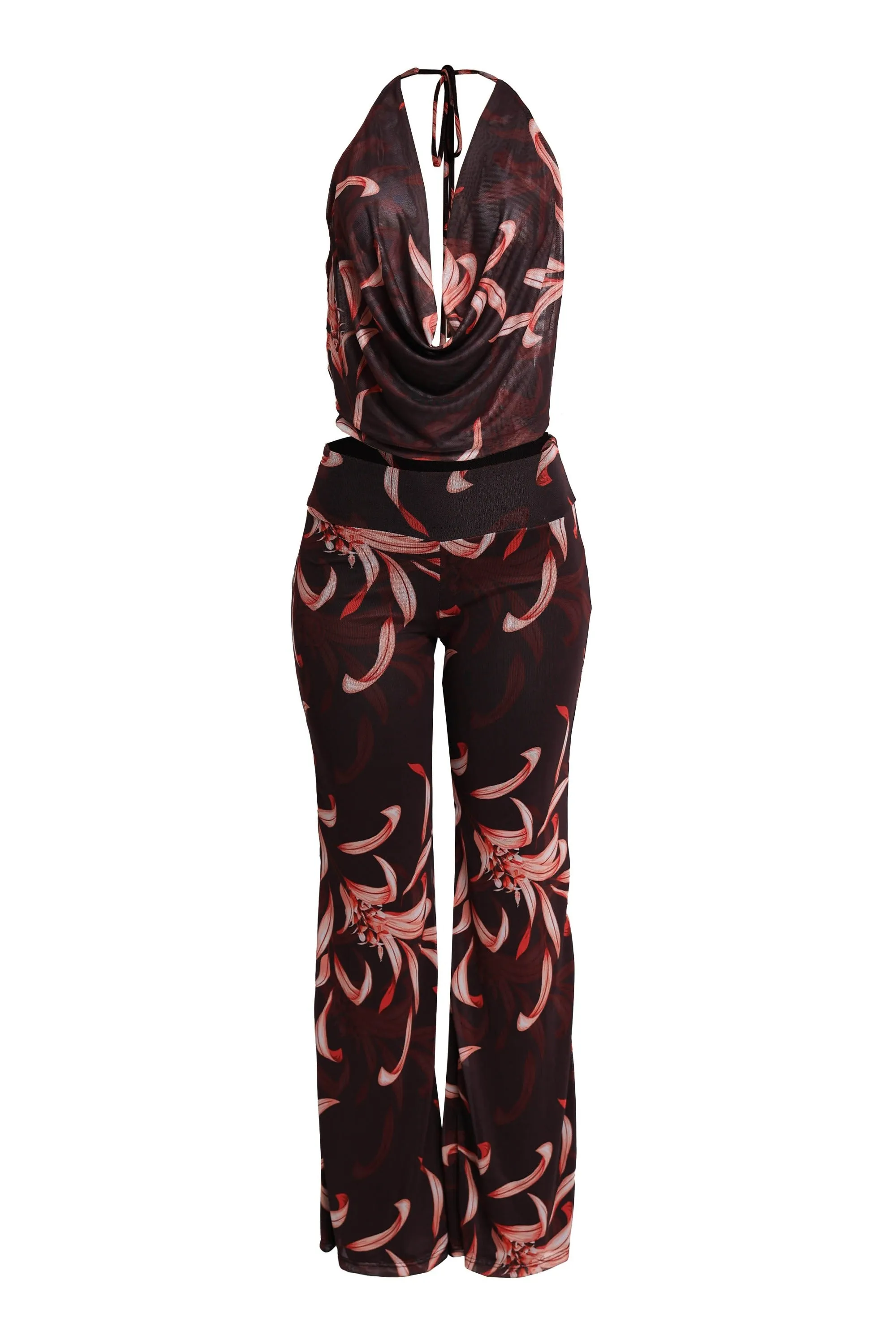 Wild Intentions Halter Top and Wide Leg Pant Set. sold by Bogomore