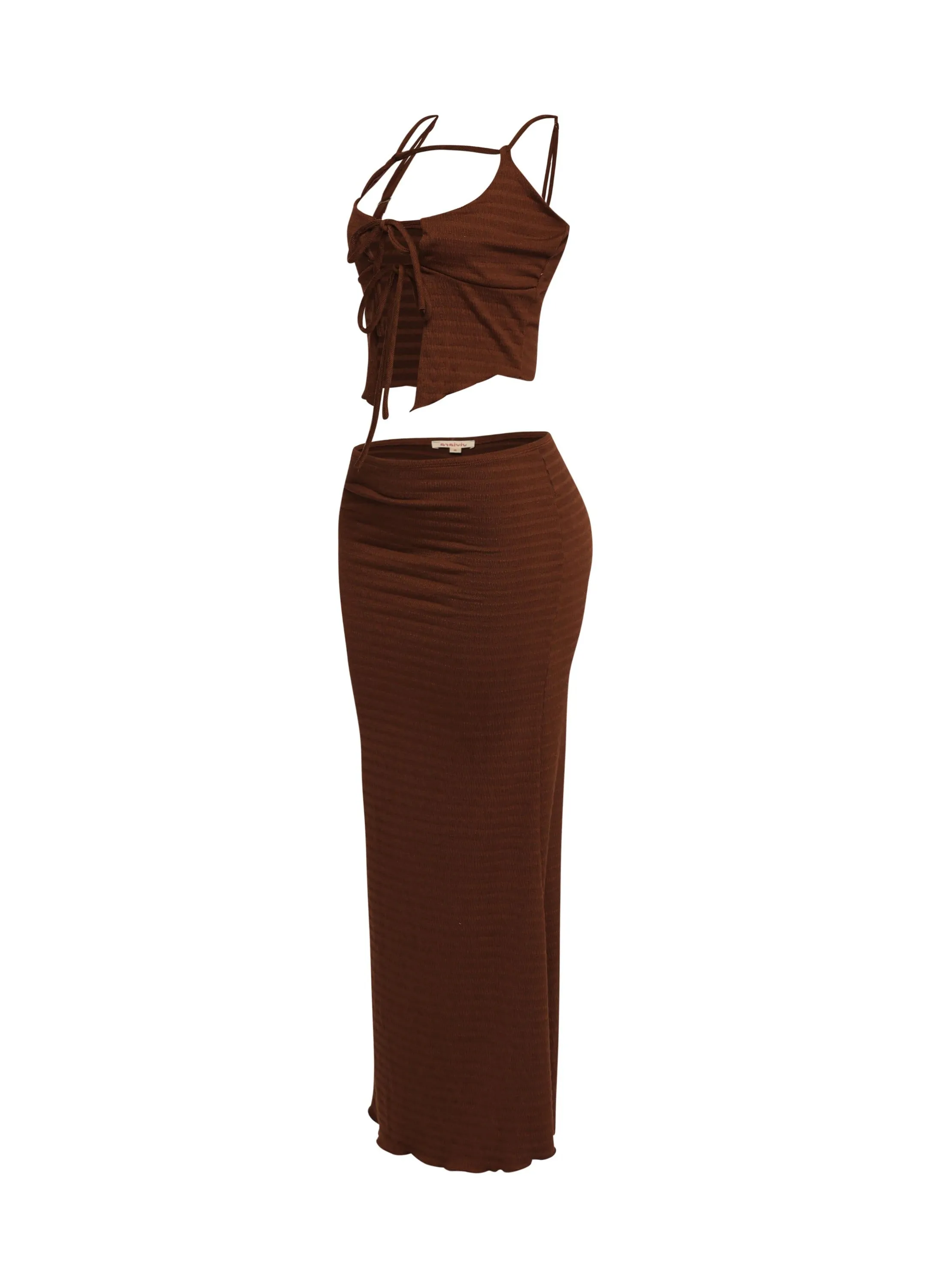 Crave Control Smocked Tie Top & Maxi Skirt Set. sold by Bogomore product image thumbnail 4