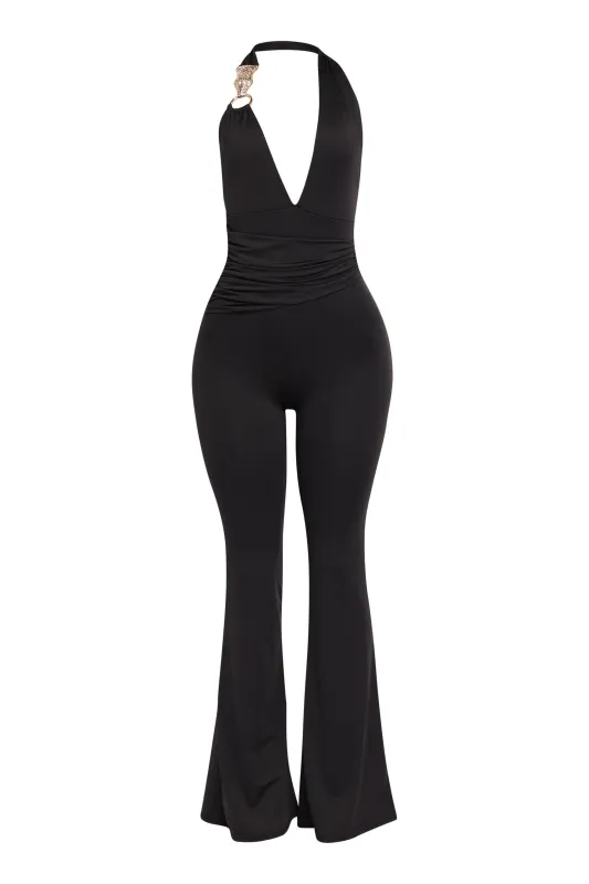 Show Off Hours Backless Halter Jumpsuit.. sold by Bogomore