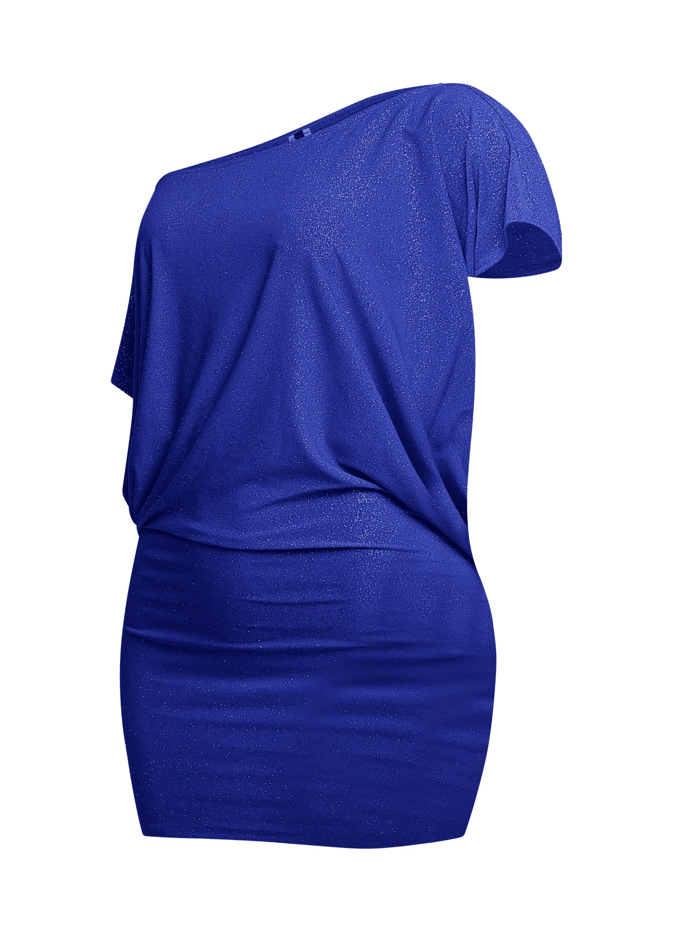 Disco Muse One Shoulder Glitter Mini Dress... sold by Bogomore product image thumbnail 4