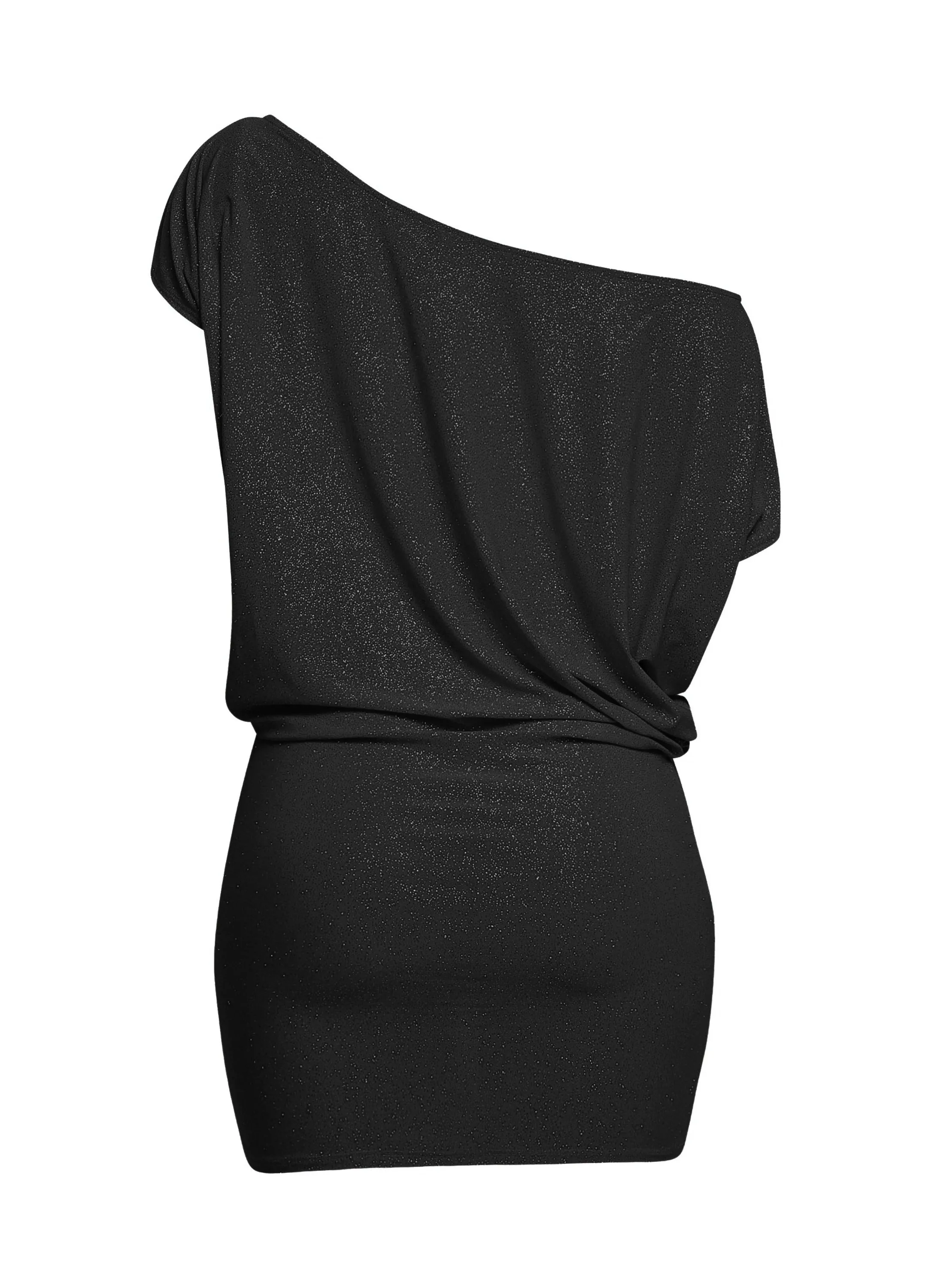 Disco Muse One Shoulder Glitter Mini Dress. sold by Bogomore product image thumbnail 4