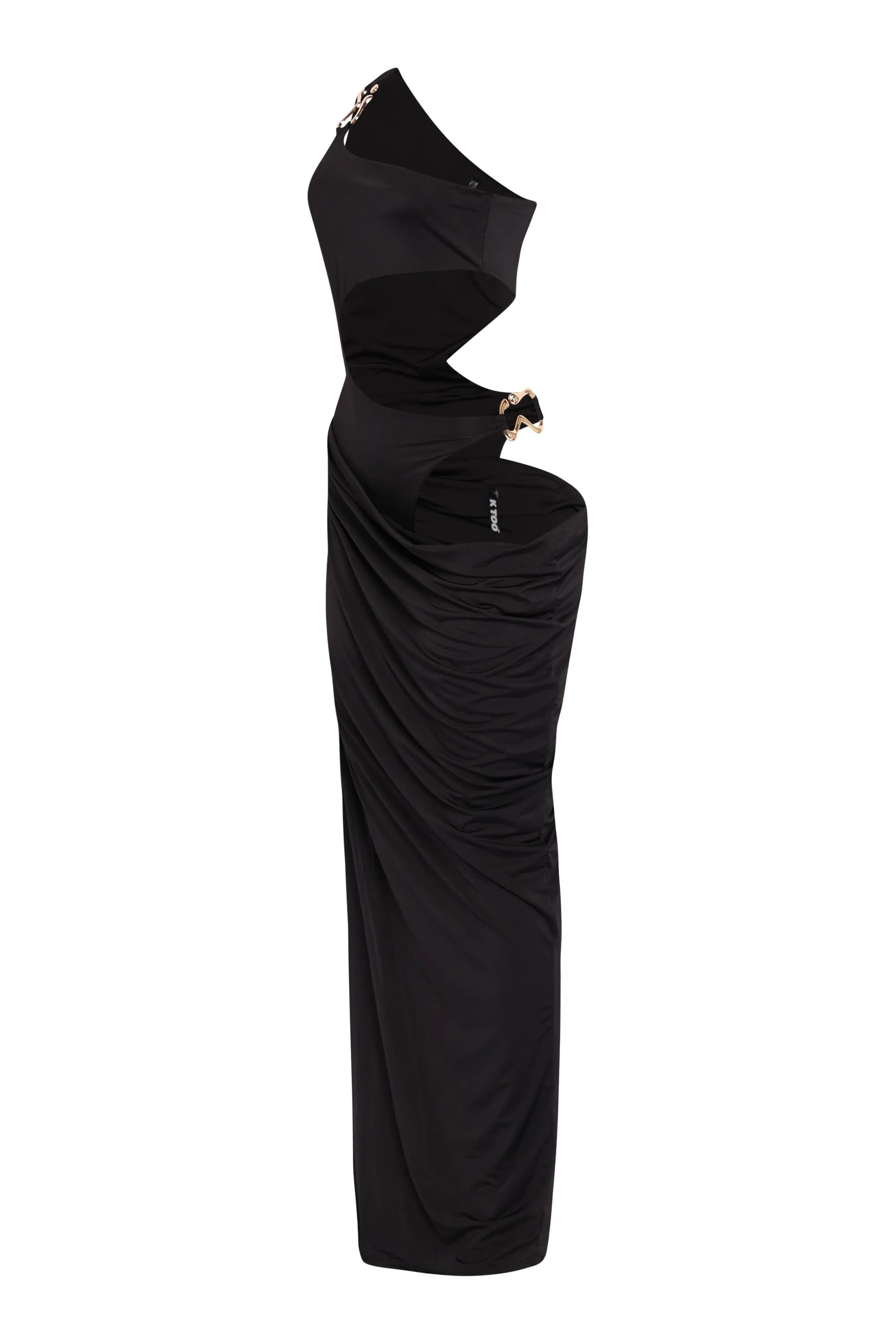 Asymmetric Cut-Out Maxi Dress with Draped Detail. sold by Bogomore product image thumbnail 4