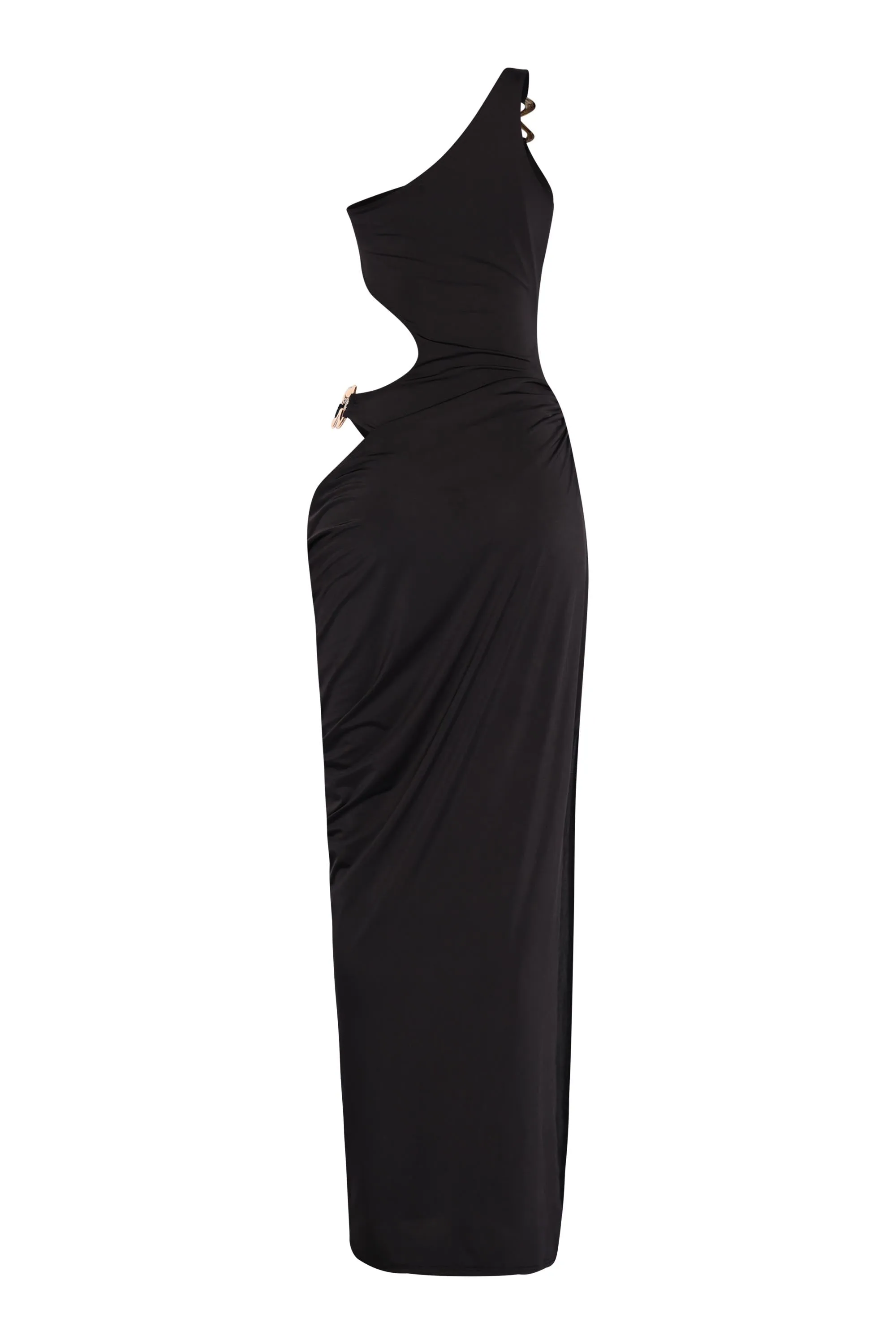 Asymmetric Cut-Out Maxi Dress with Draped Detail. sold by Bogomore product image thumbnail 5